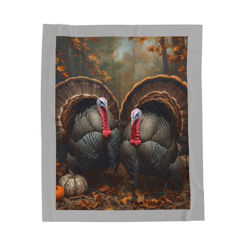 Thanksgiving Turkey Velveteen Plush Blanket