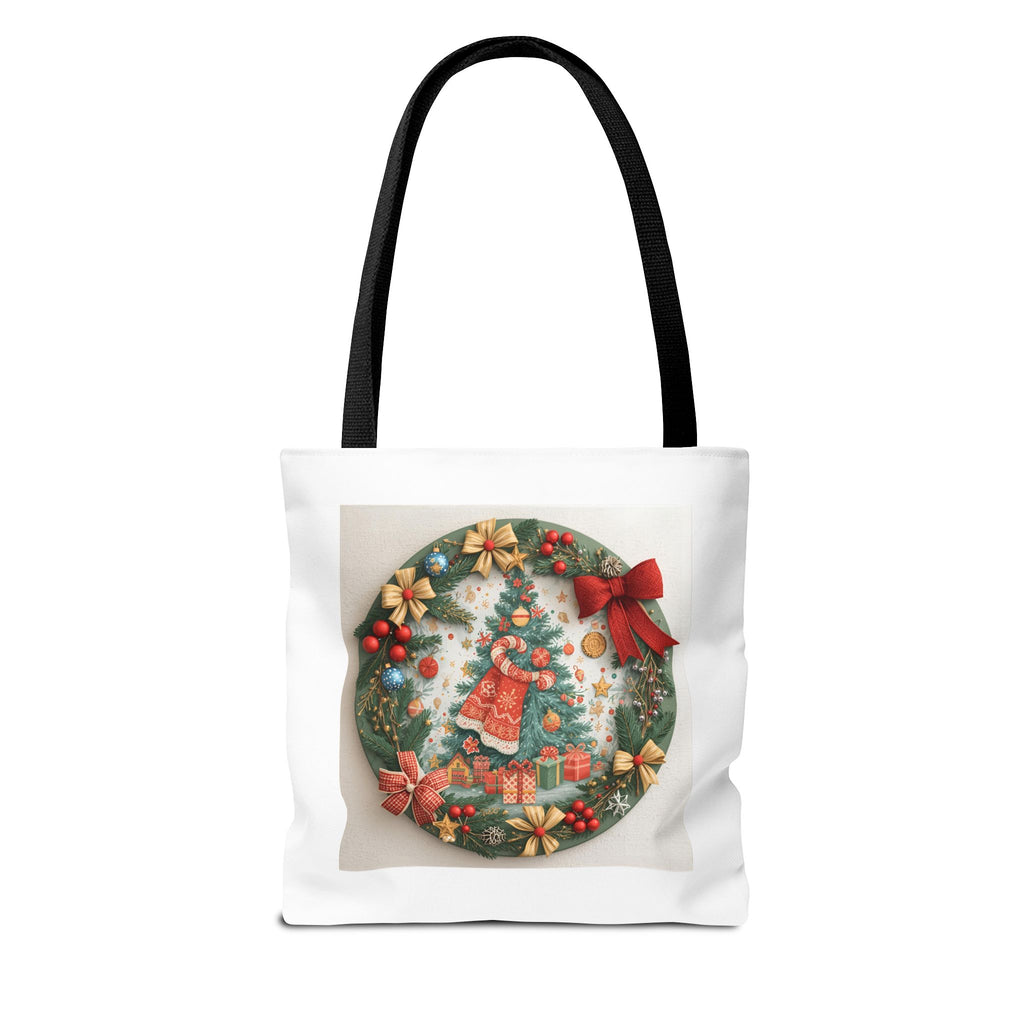 Christmas Tote Bag, Festive Holiday Bag, AOP Design, Gift Bag for Her, Reusable Shopping Tote