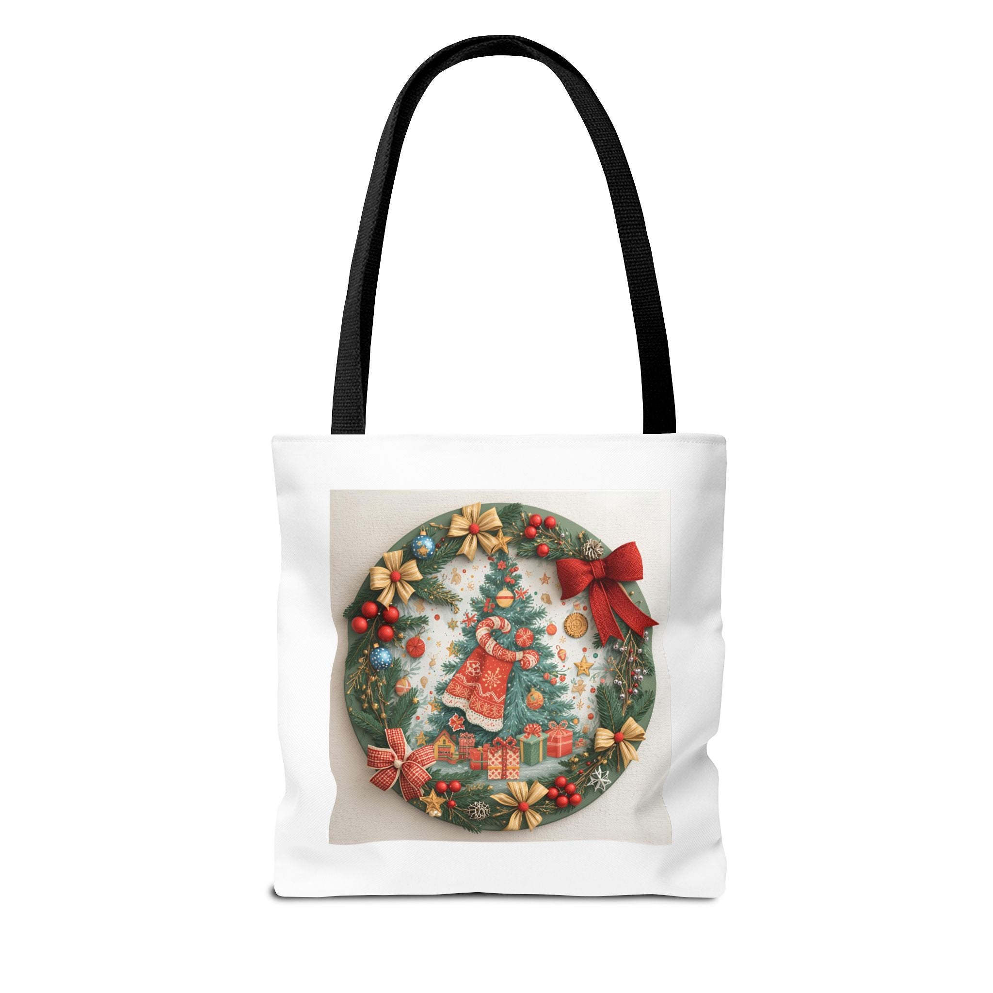Christmas Tote Bag, Festive Holiday Bag, AOP Design, Gift Bag for Her, Reusable Shopping Tote