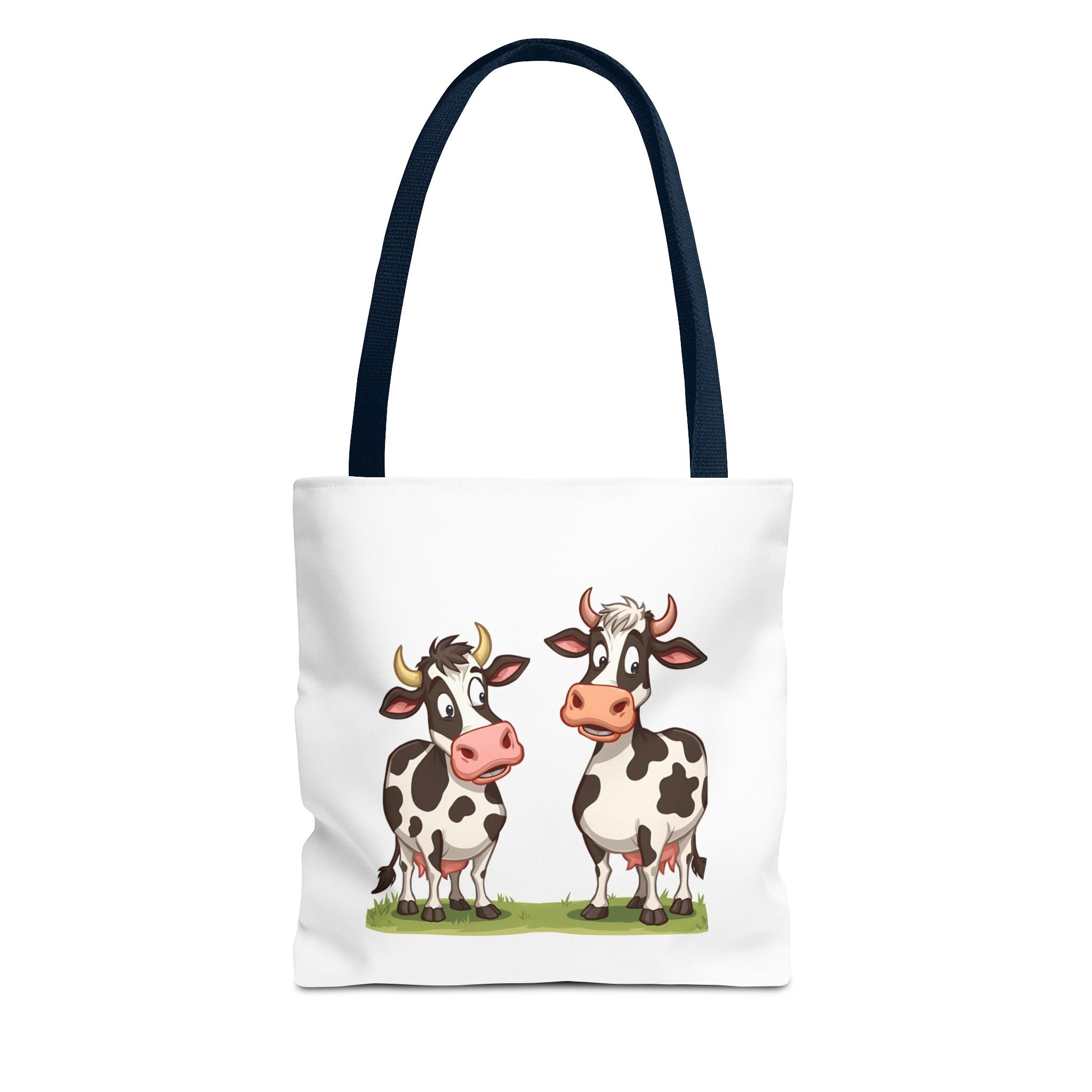 Cute Cow Print Tote Bag, Reusable Shopping Bag, Farmer's Market Tote, Animal Lover Gift, Floral Cow Pattern Bag