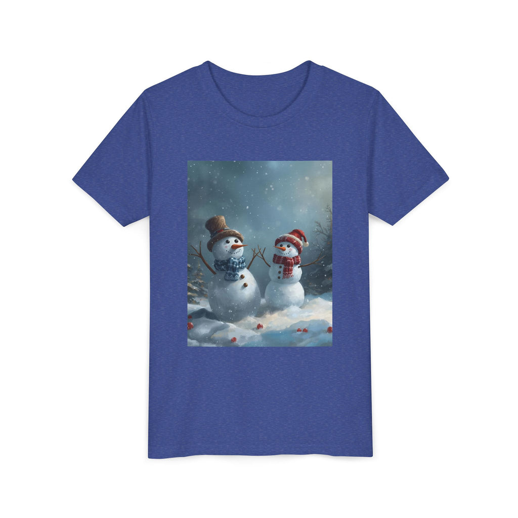 Youth Christmas Snowman Tee, Winter T-Shirt, Christmas Gift, Holiday Apparel, Kids Winter Wear, Cute Snowman Design