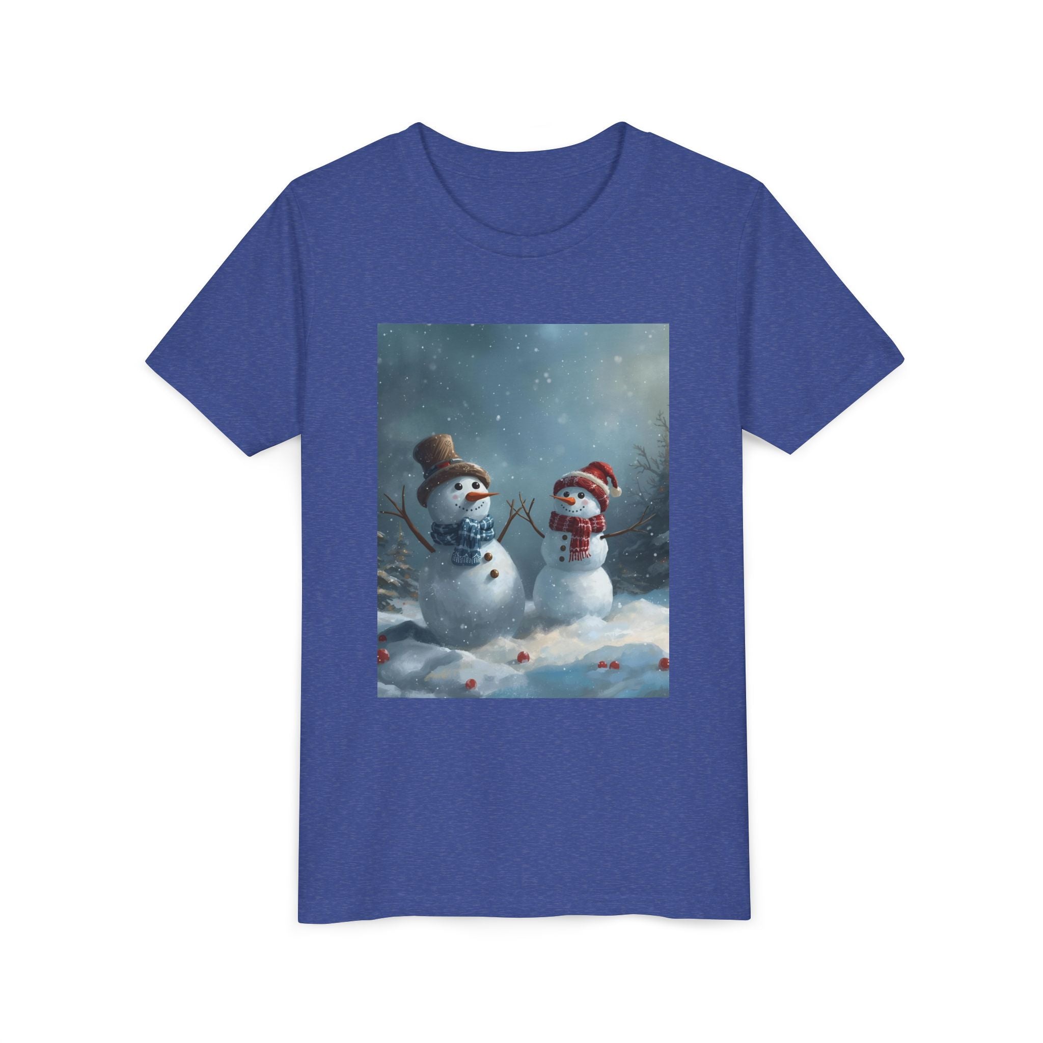Youth Christmas Snowman Tee, Winter T-Shirt, Christmas Gift, Holiday Apparel, Kids Winter Wear, Cute Snowman Design