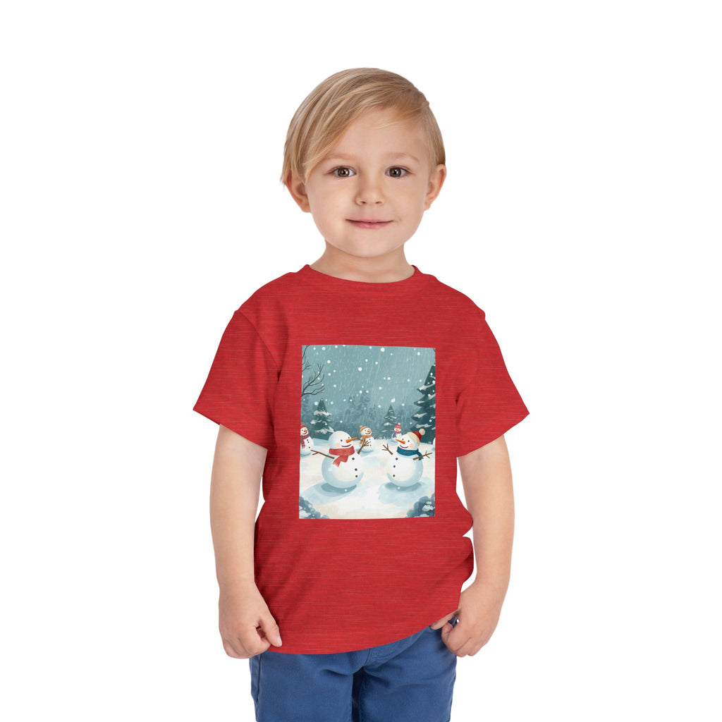 Festive Christmas Snowman Toddler Short Sleeve Tee