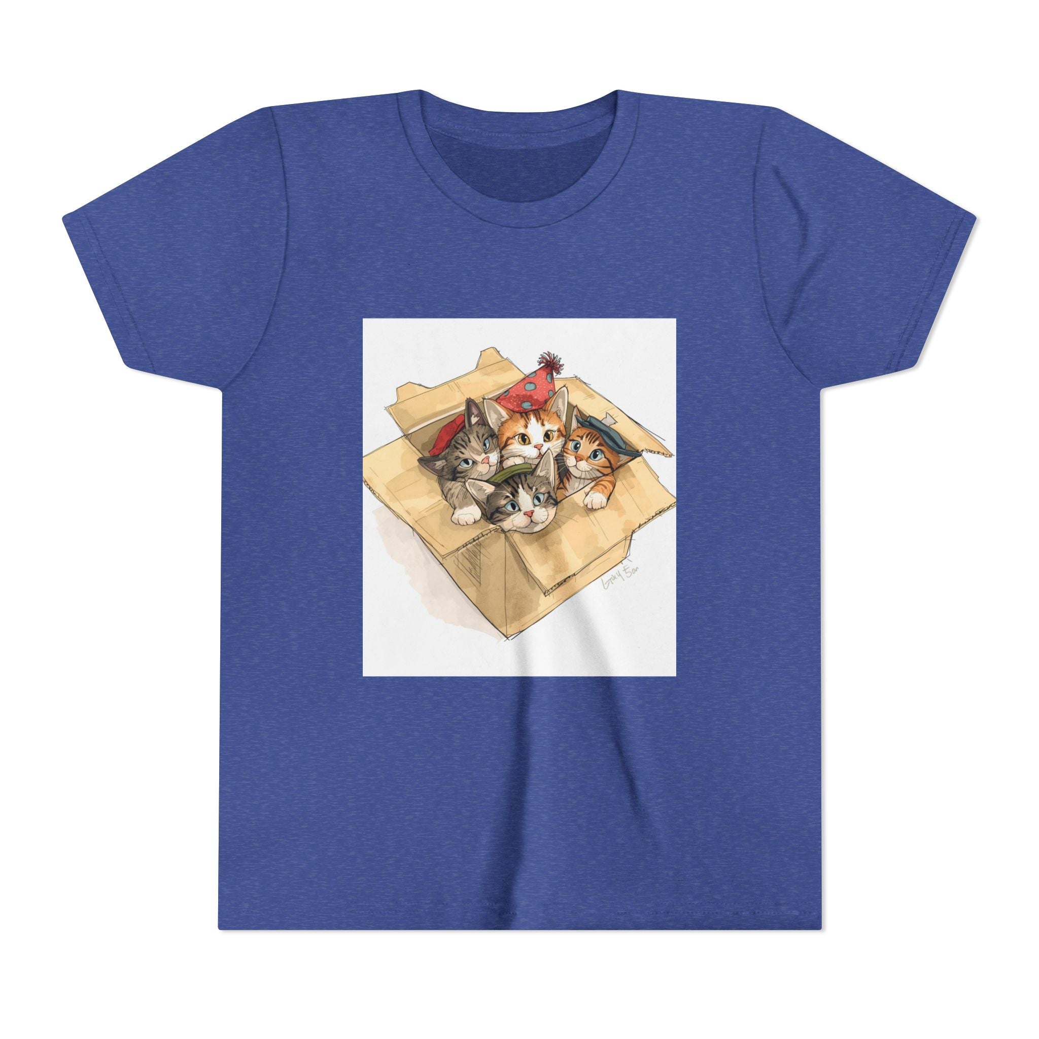 Cute Kittens In Box Youth Short Sleeve Tee