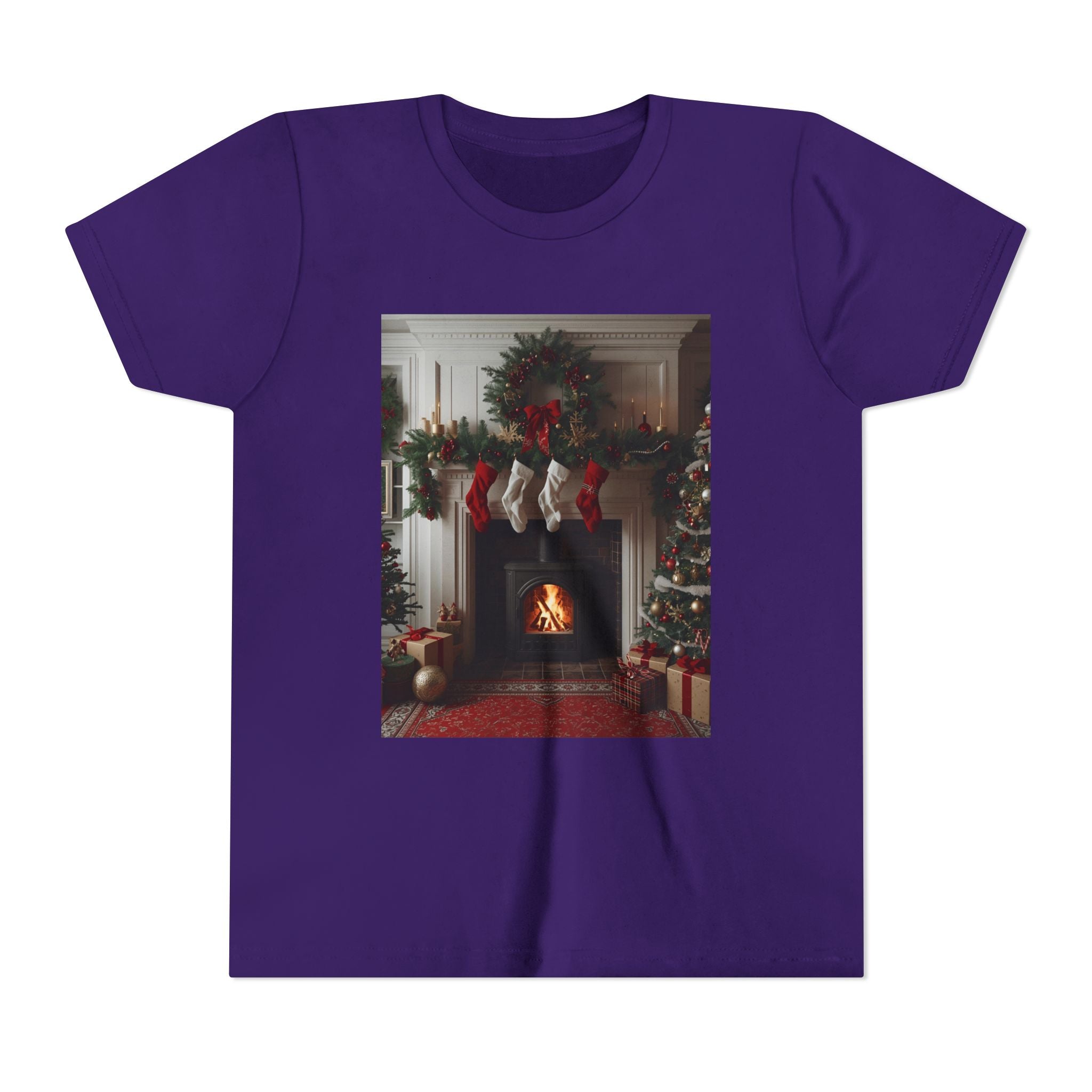 Cozy Christmas Youth Tee, Holiday Gift for Kids, Festive Short Sleeve Shirt, Winter Wear, Family Photos, Christmas Apparel
