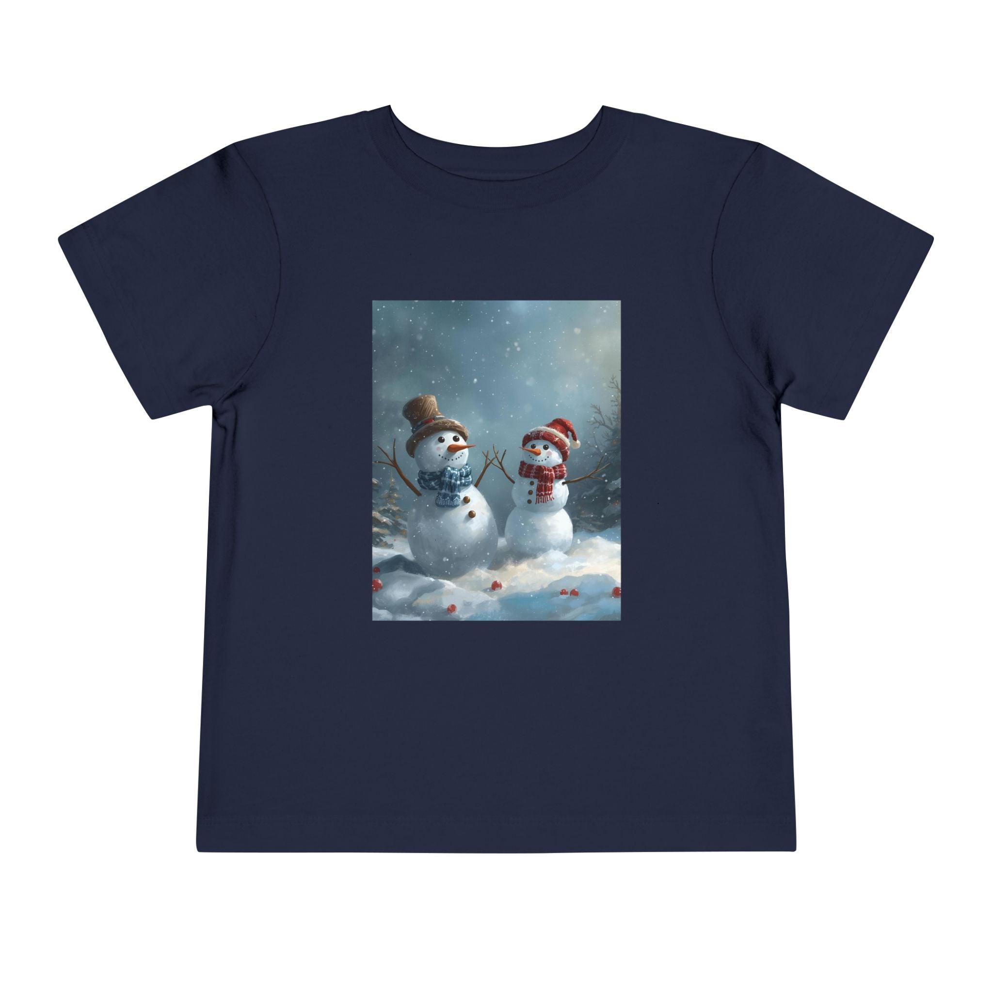 Toddler Christmas Snowman Winter Theme Tee, Cute Snowman Graphic Tee, Kids Short Sleeve Shirt, Holiday Outfit, Christmas Gift