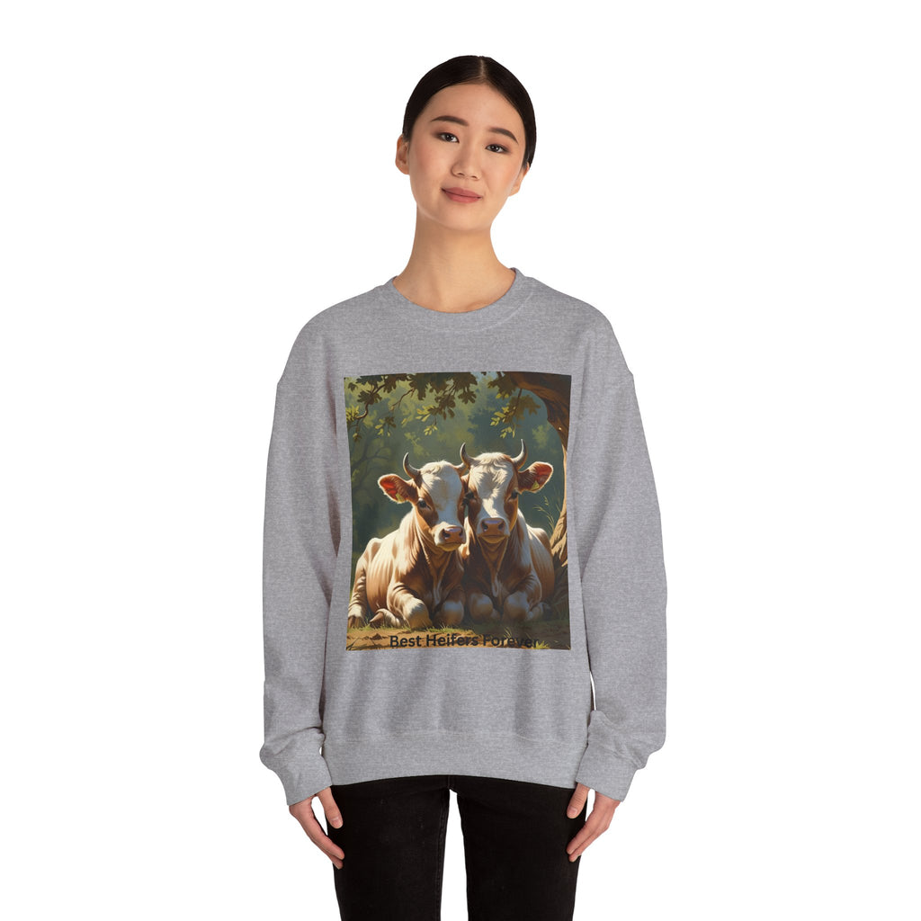 Cozy Cow Crewneck Sweatshirt, Unisex Pullover, Animal Lover Gift, Farmhouse Decor, Best Friends, Cute Sweatshirt