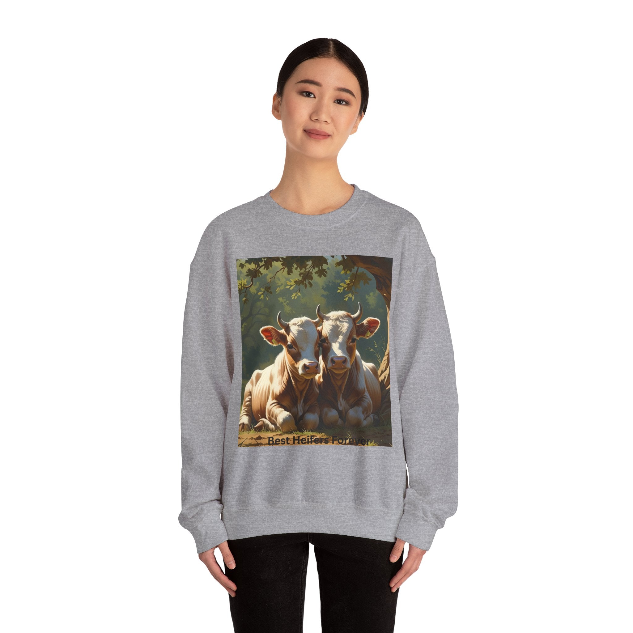 Cozy Cow Crewneck Sweatshirt, Unisex Pullover, Animal Lover Gift, Farmhouse Decor, Best Friends, Cute Sweatshirt