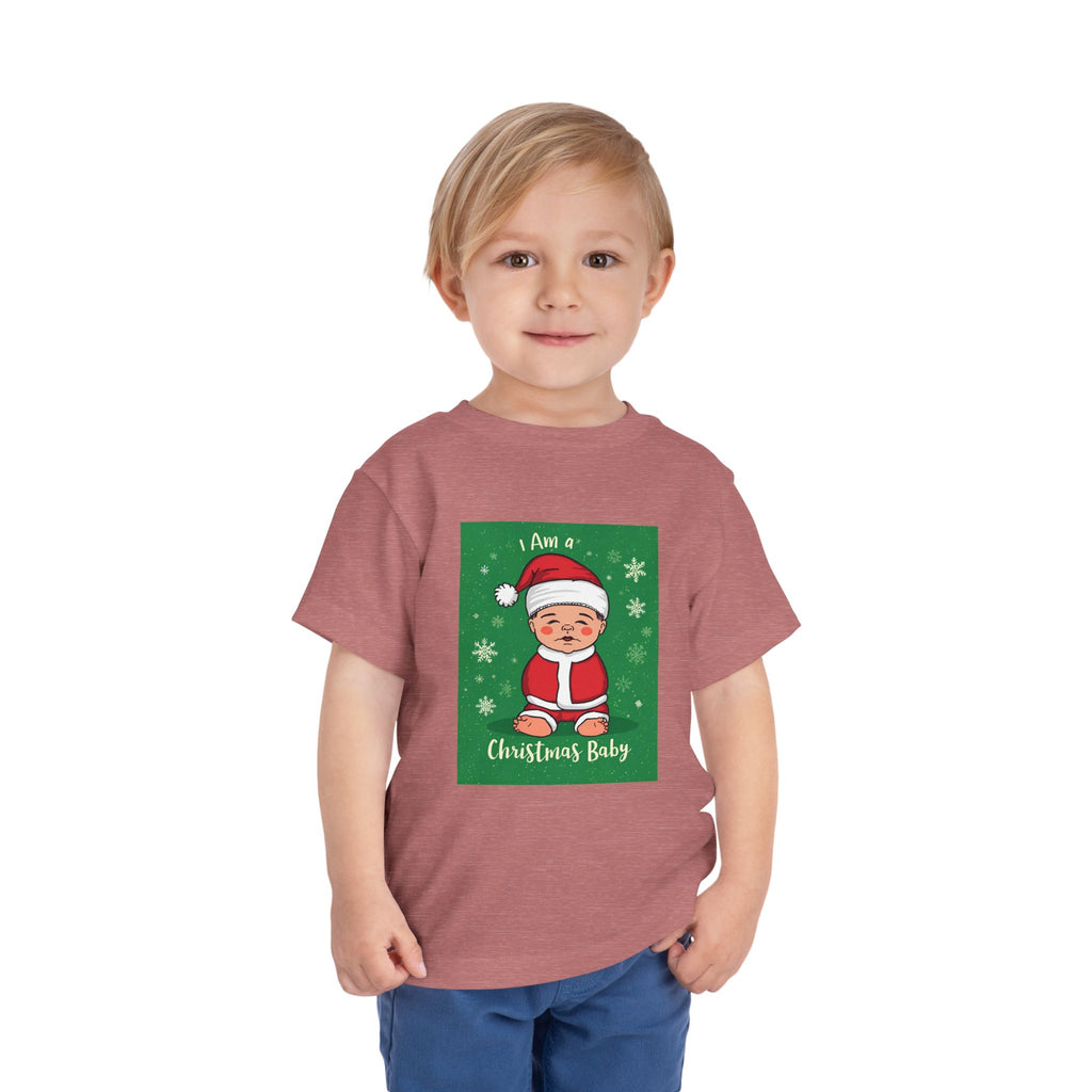 I Am A Christmas Baby Toddler Short Sleeve Tee