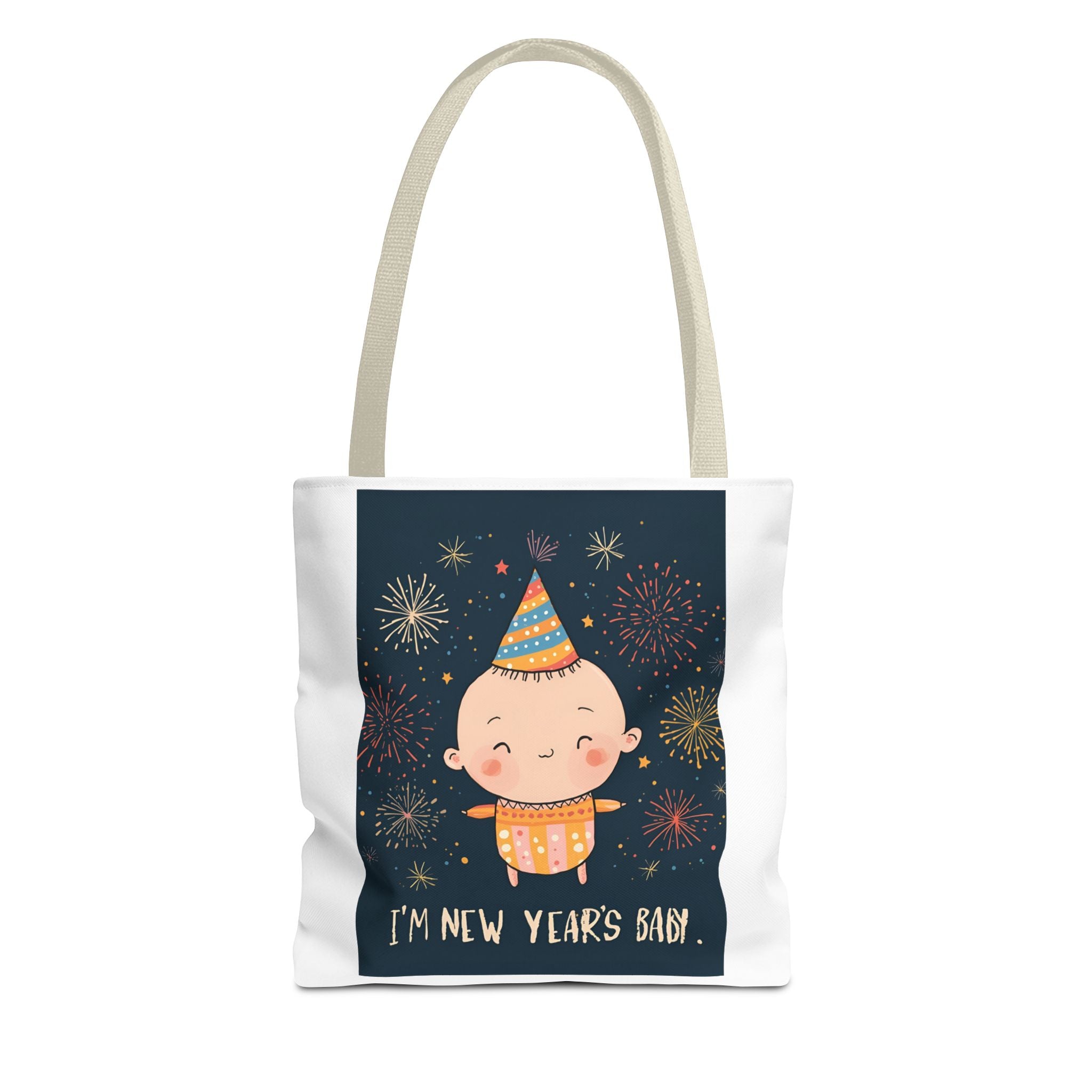 New Year's Baby Tote Bag, Cute Baby Bag, Holiday Gift, Party Essential, Fun Life Accessory, Festive Shopping Bag, New Year's Celebration
