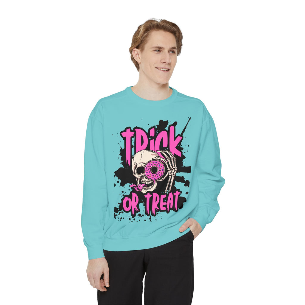 Trick or Treat Skull Unisex Garment-Dyed Sweatshirt