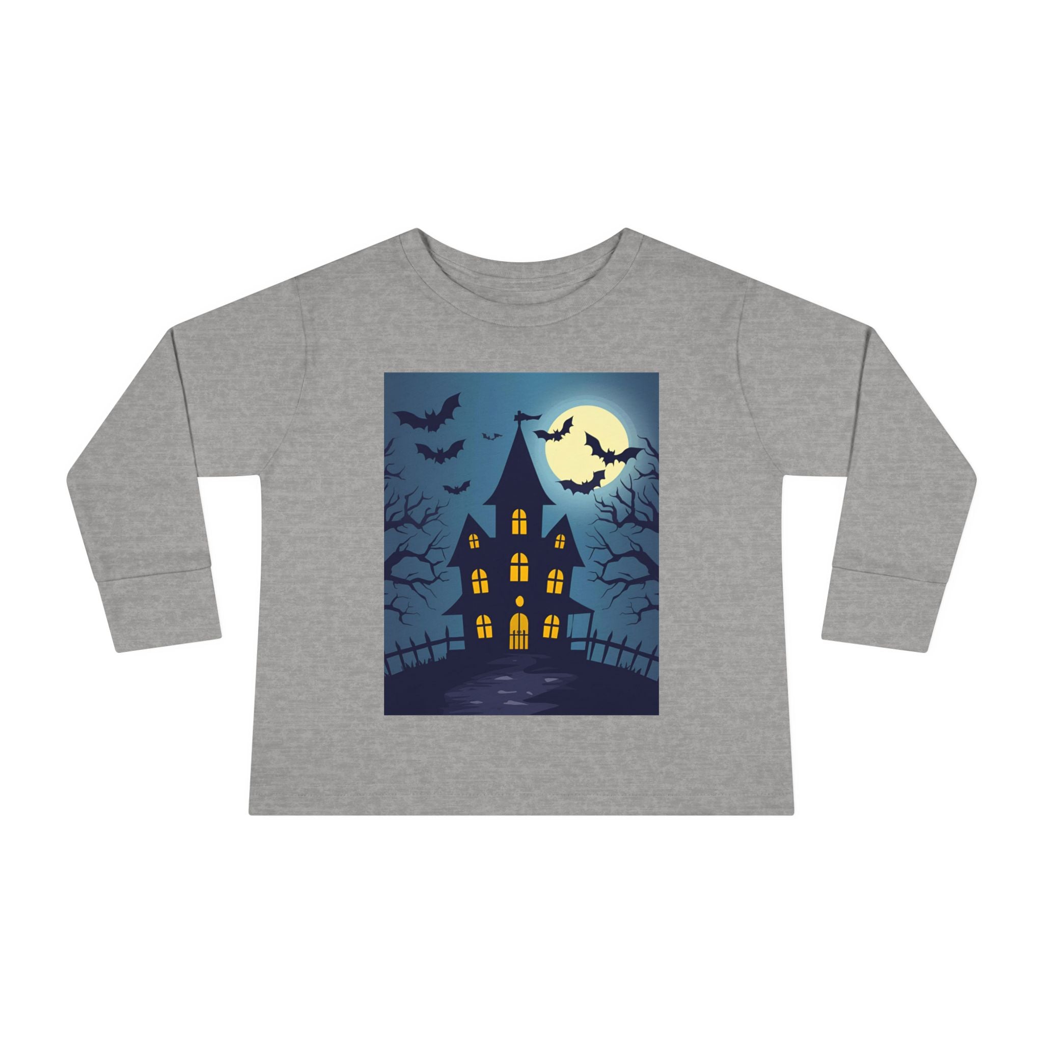 Halloween Haunted House Toddler Halloween Long Sleeve Tee, Spooky Haunted House Shirt, Kids Halloween Costume Top, Fall Festive Apparel, Trick or Treat Clothing