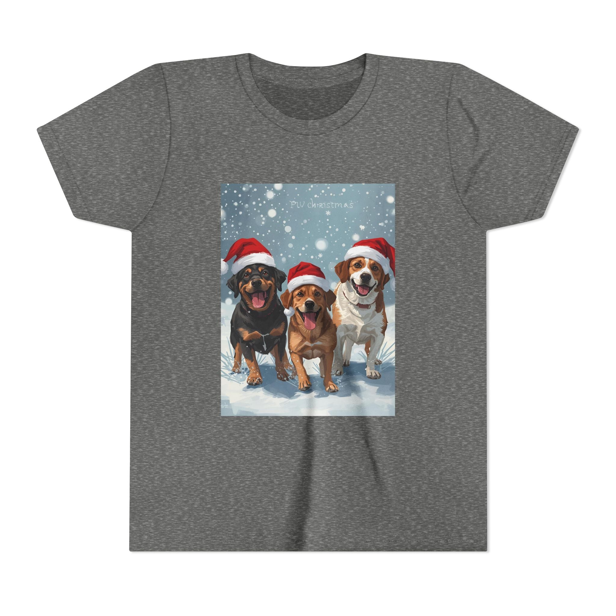 Cute Christmas Dogs Youth Short Sleeve Tee