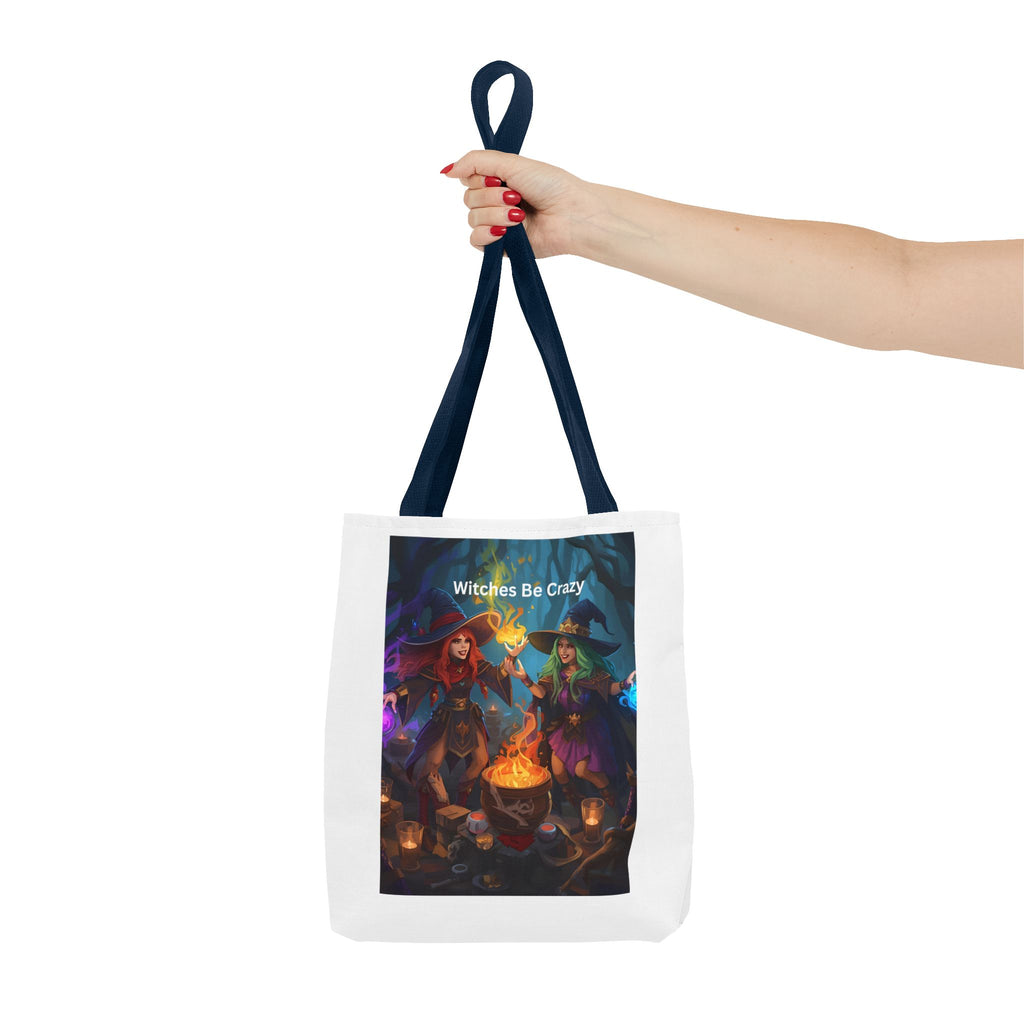 Spooky Halloween Witchy Tote Bag - Witches Be Crazy, Stylish Carryall, Halloween Gift, Boho Bag, Magic Lover's Accessory, Unique Shopper
