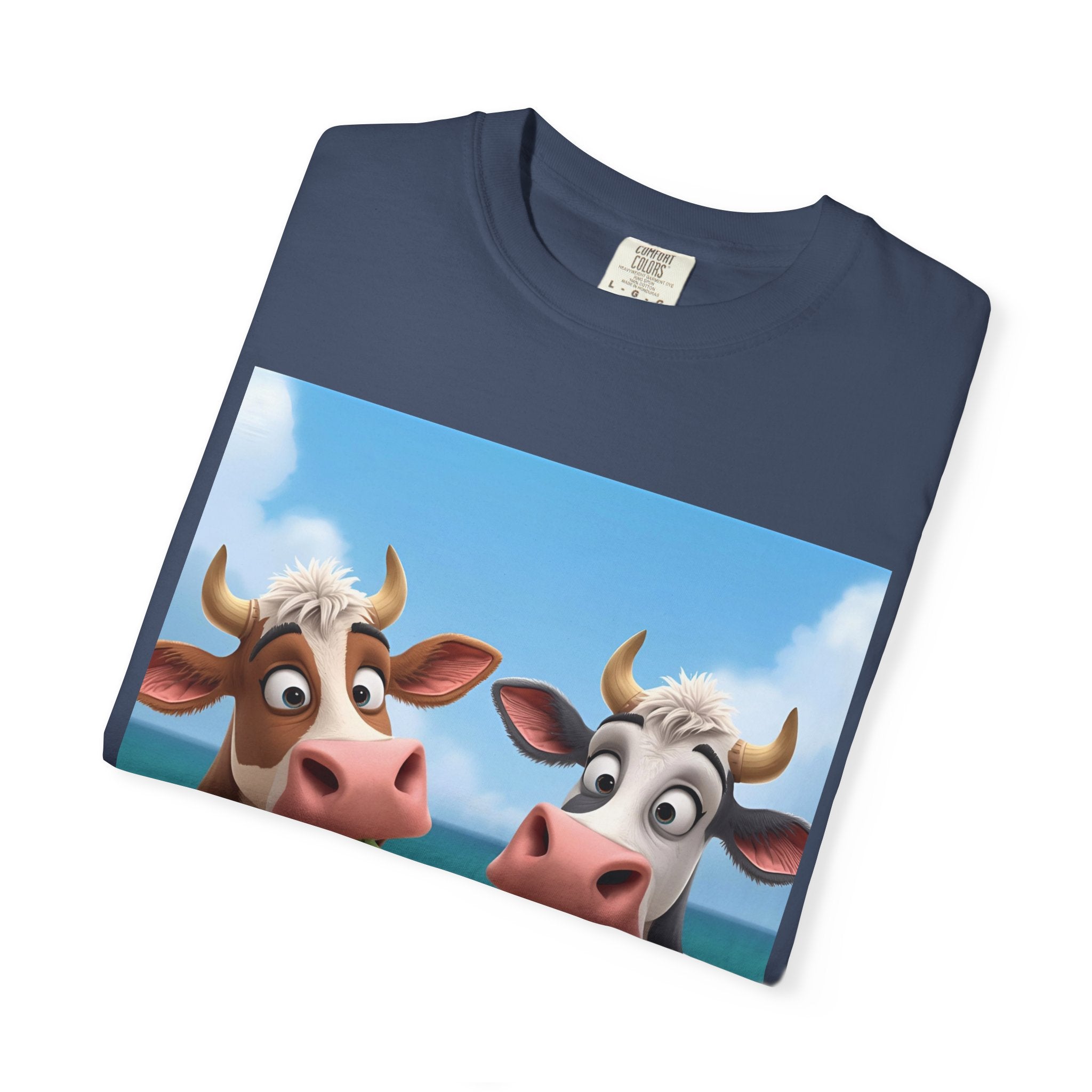Beachy Cow Unisex Garment-Dyed T-shirt