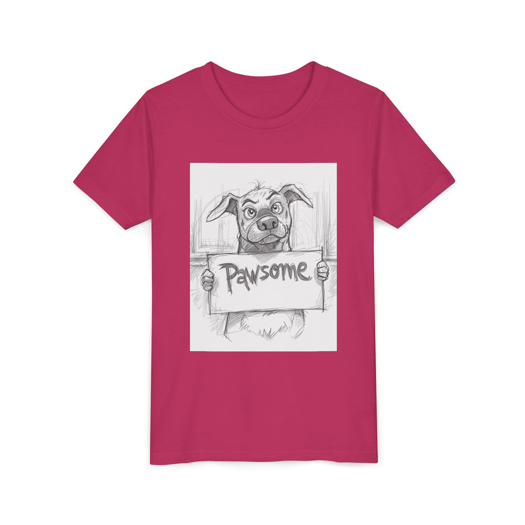 Pawsome Youth Tee - Adorable Dog Design, Gift for Animal Lovers, Birthday, Back to School, Fun Pet Shirt, Kids' Fashion