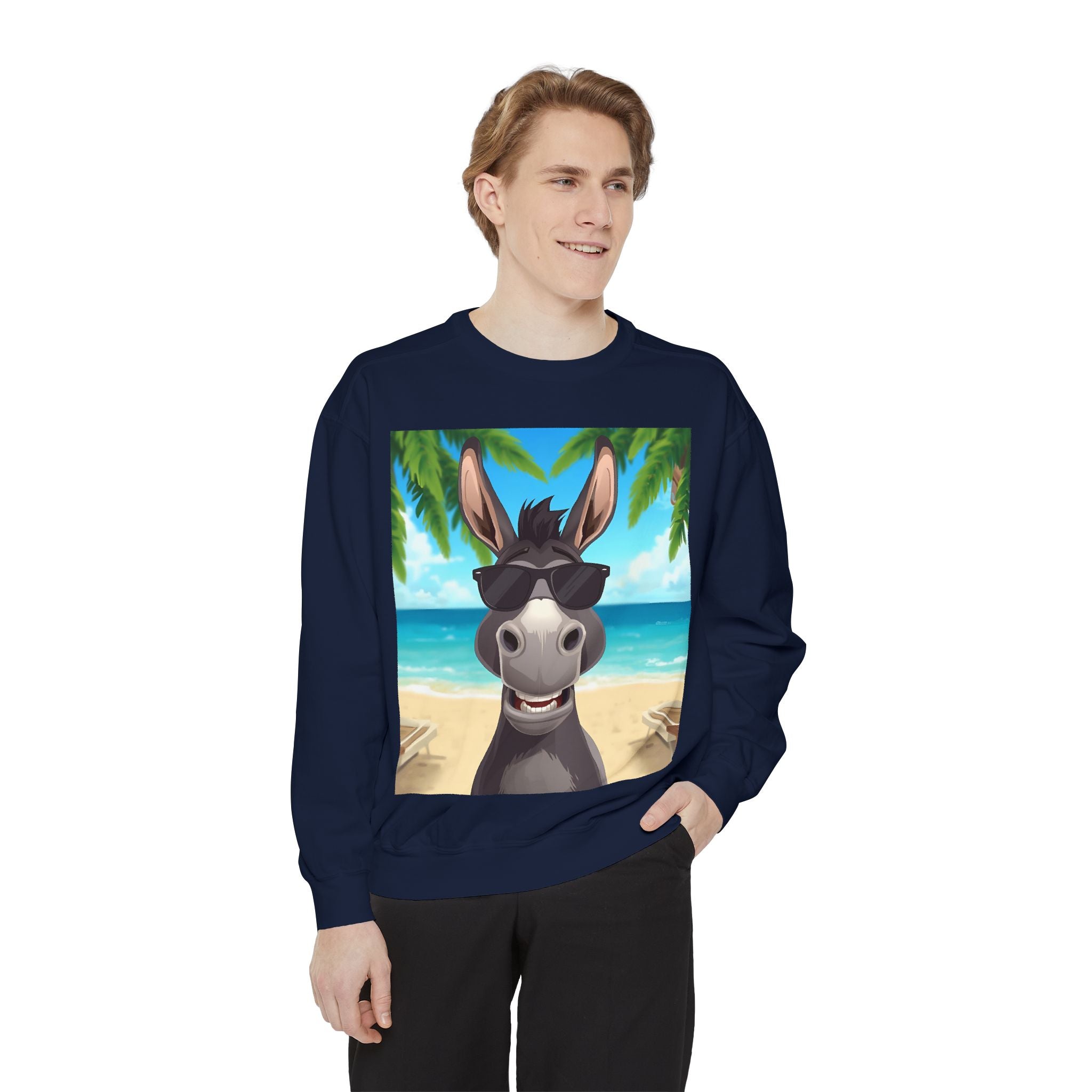 Donkey Beach Vibe Unisex Garment-Dyed Sweatshirt
