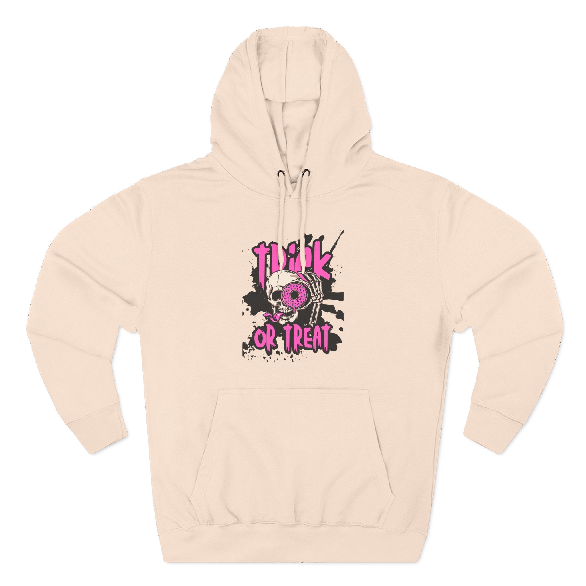 Trick Or Treat Skull Three-Panel Fleece Hoodie