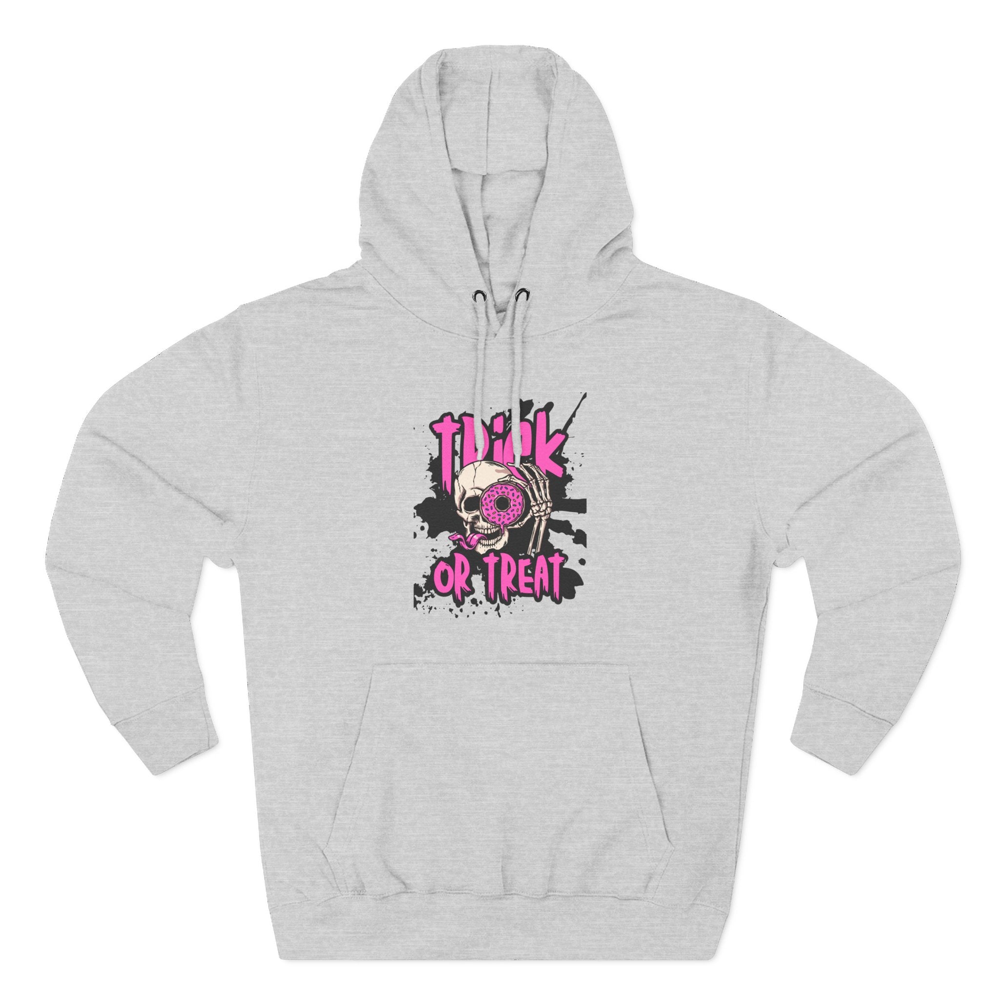 Trick Or Treat Skull Three-Panel Fleece Hoodie