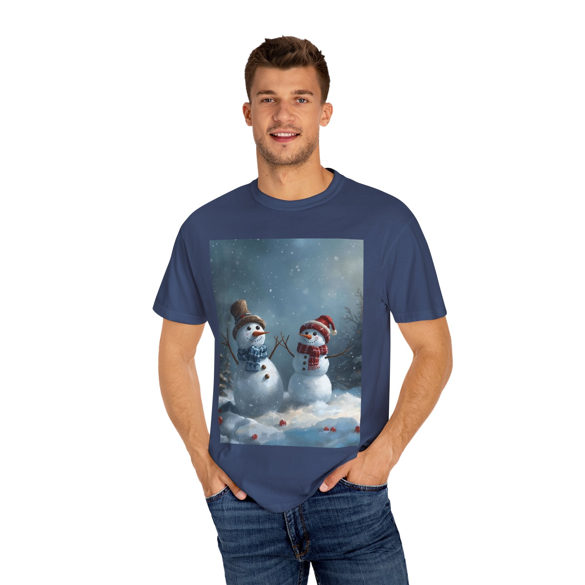 Christmas Winter Snowman T-Shirt, Festive Holiday Tee, Family Holiday Shirt, Cozy Winter Outfit, Seasonal Gift Idea