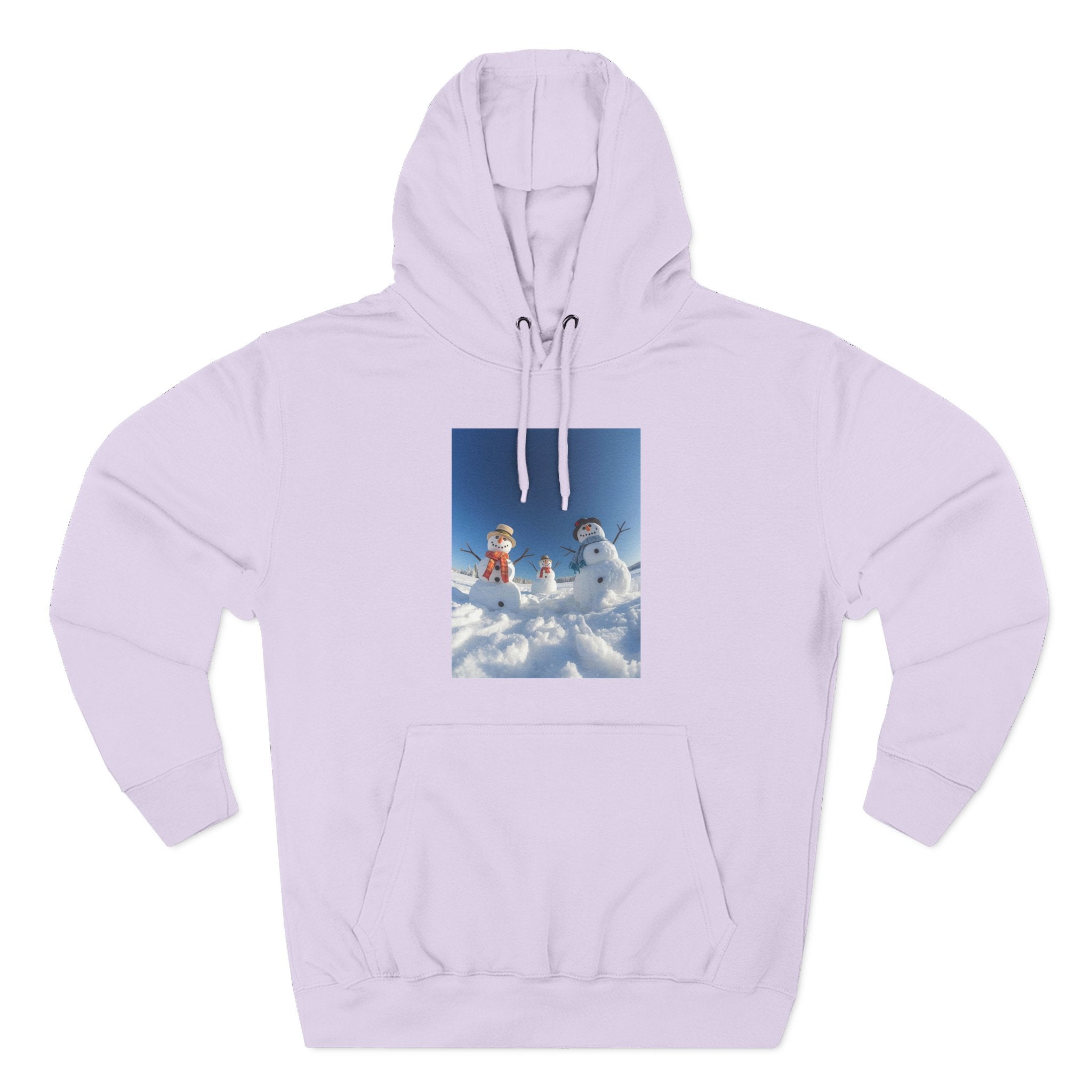 Cozy Fleece Hoodie with Fun Snowmen Design, Winter Wear, Gift for Christmas, Birthday Present, Casual Outfit, Hoodie for Snow Lovers