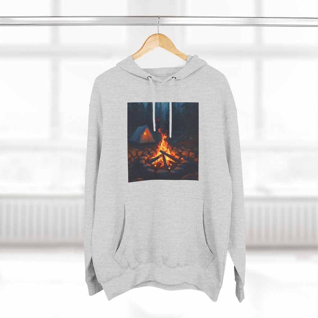 Cozy Campfire Fleece Hoodie, Outdoor Adventure Sweatshirt, Camping Gift, Warm Hoodie, Nature Lover Apparel