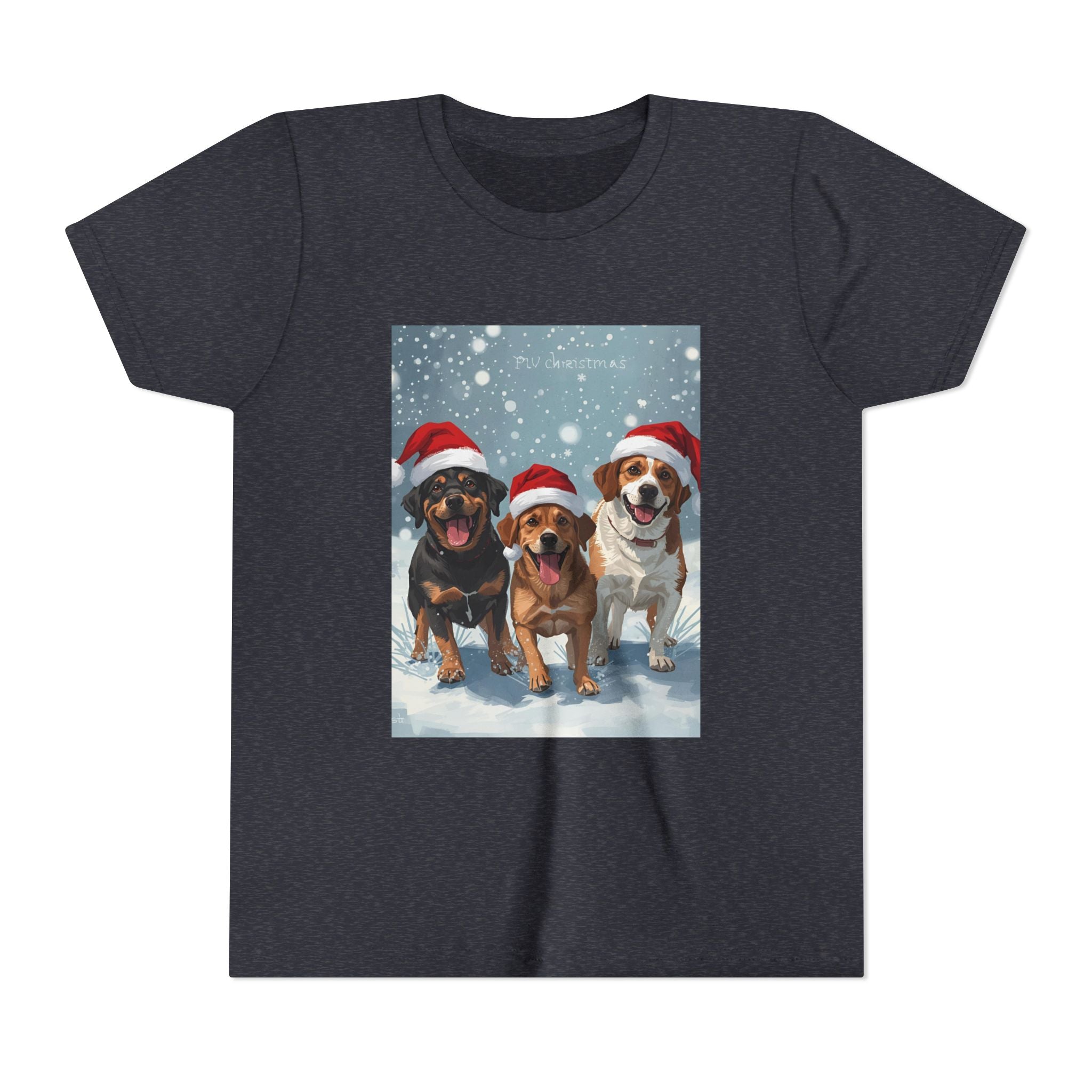 Cute Christmas Dogs Youth Short Sleeve Tee