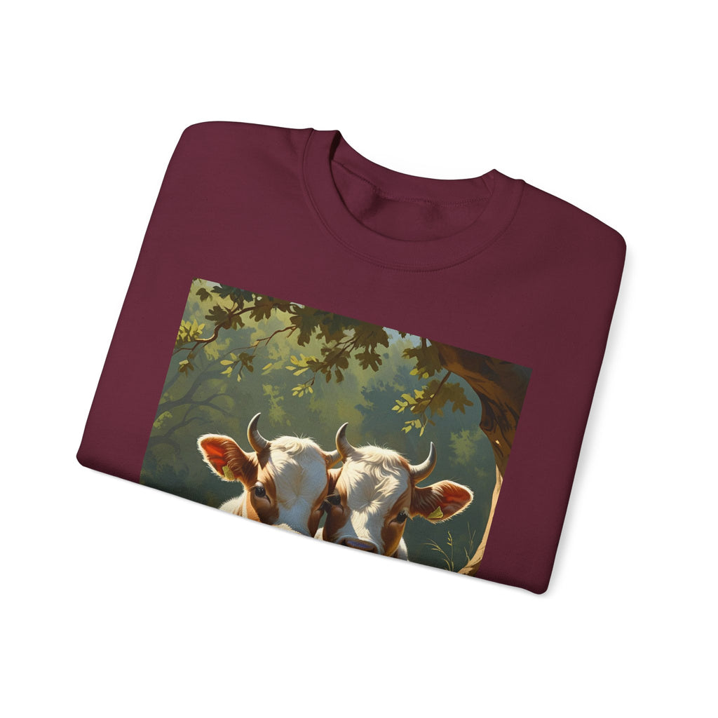 Cozy Cow Crewneck Sweatshirt, Unisex Pullover, Animal Lover Gift, Farmhouse Decor, Best Friends, Cute Sweatshirt