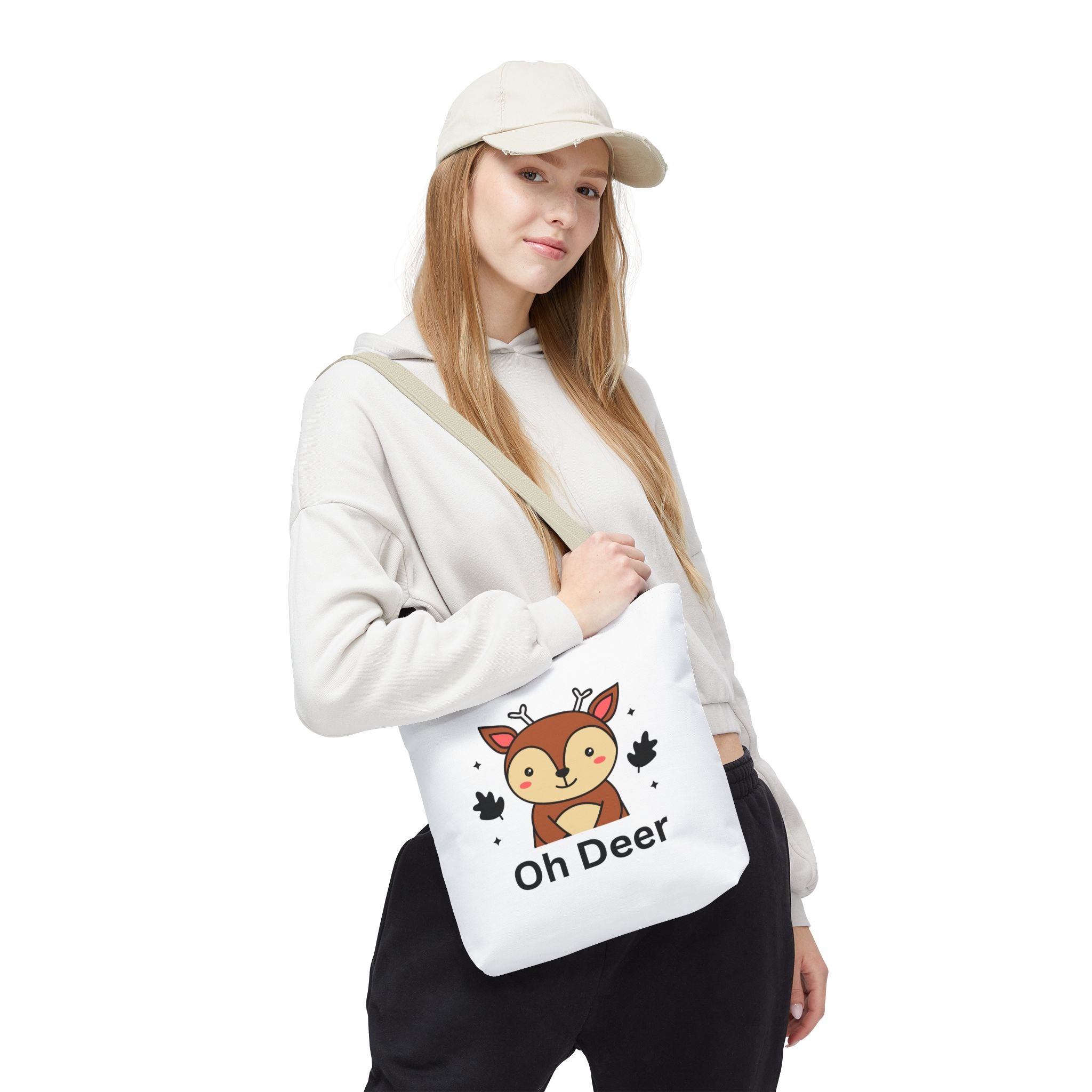 Oh Deer Cute Tote Bag - Forest Animal Lover Gift, Fun Shopper Bag, Eco-Friendly Tote, Animal Print Carryall, Unique Gift for Kids