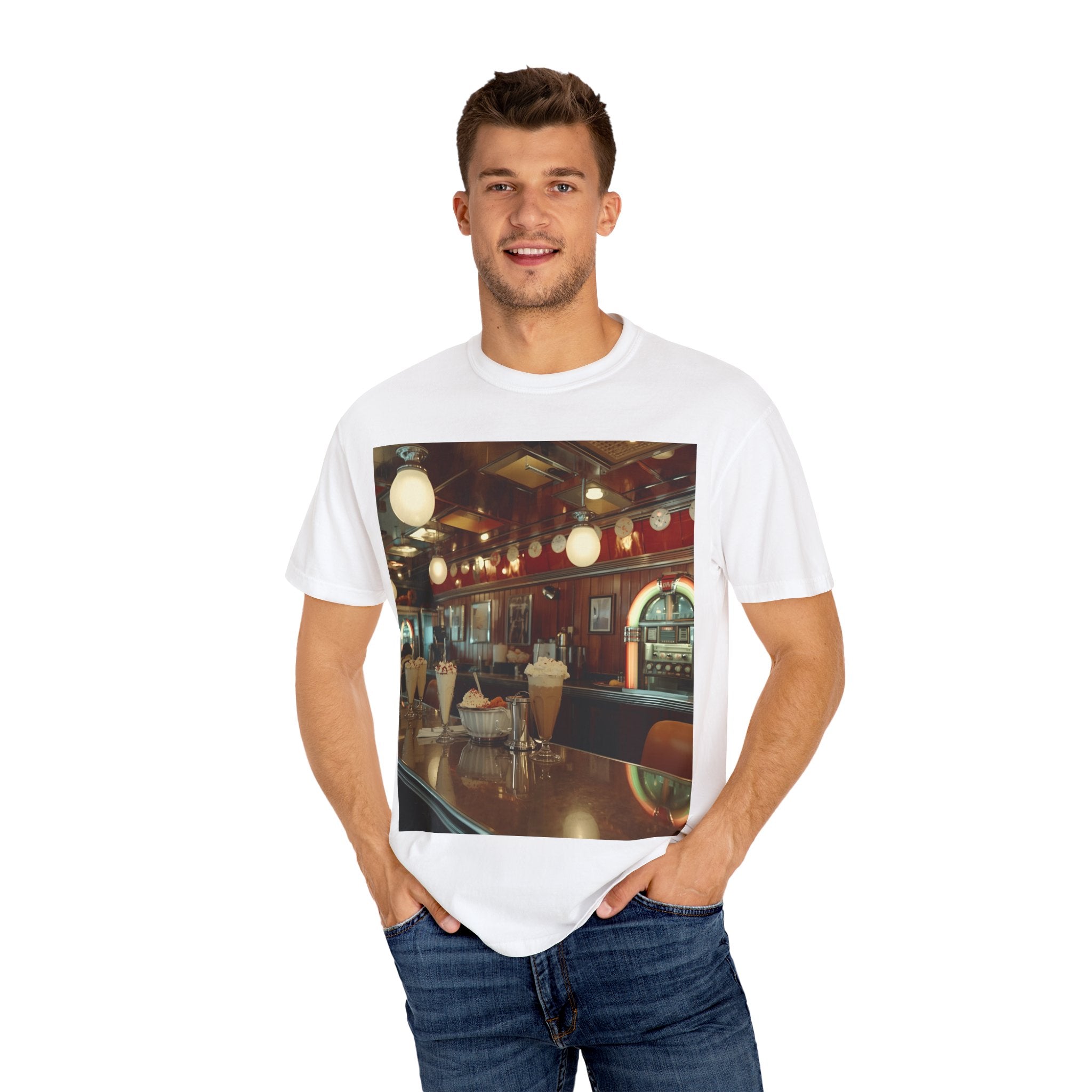 Cozy Vintage Café Vibe Unisex T-shirt, Casual Tee, Retro Style, Gift for Coffee Lovers, Summer Fashion, Everyday Wear