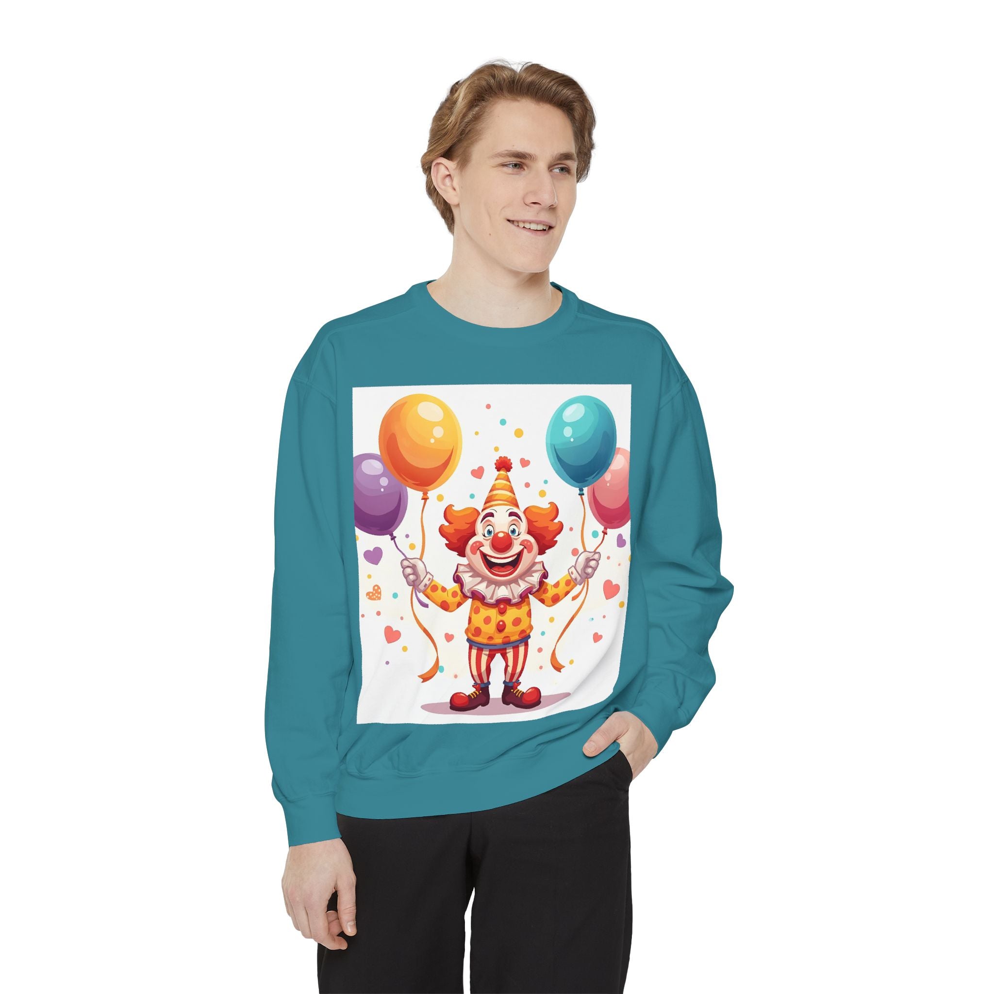 Funny Clown Unisex Garment-Dyed Sweatshirt