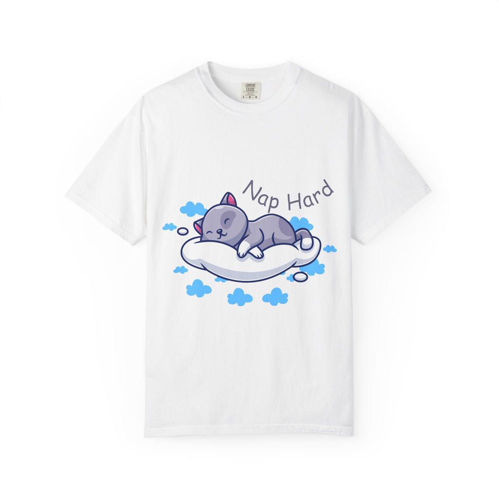 Cat Nap Graphic T-shirt, Cute Cat Tee, Relaxed Fit Apparel, Gift for Cat Lovers, Cozy Lounge Wear, Funny Pet Humor Top