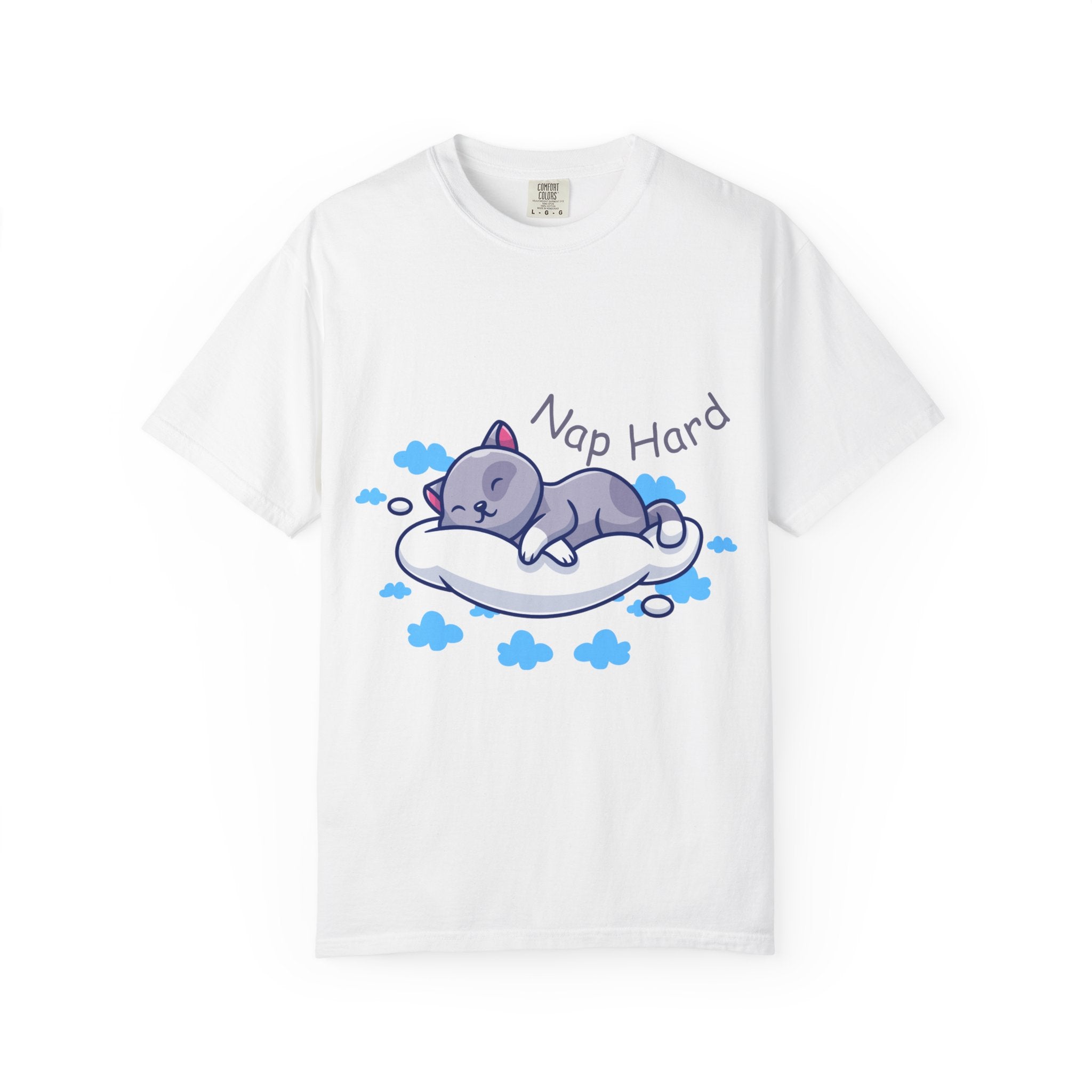 Cat Nap Graphic T-shirt, Cute Cat Tee, Relaxed Fit Apparel, Gift for Cat Lovers, Cozy Lounge Wear, Funny Pet Humor Top