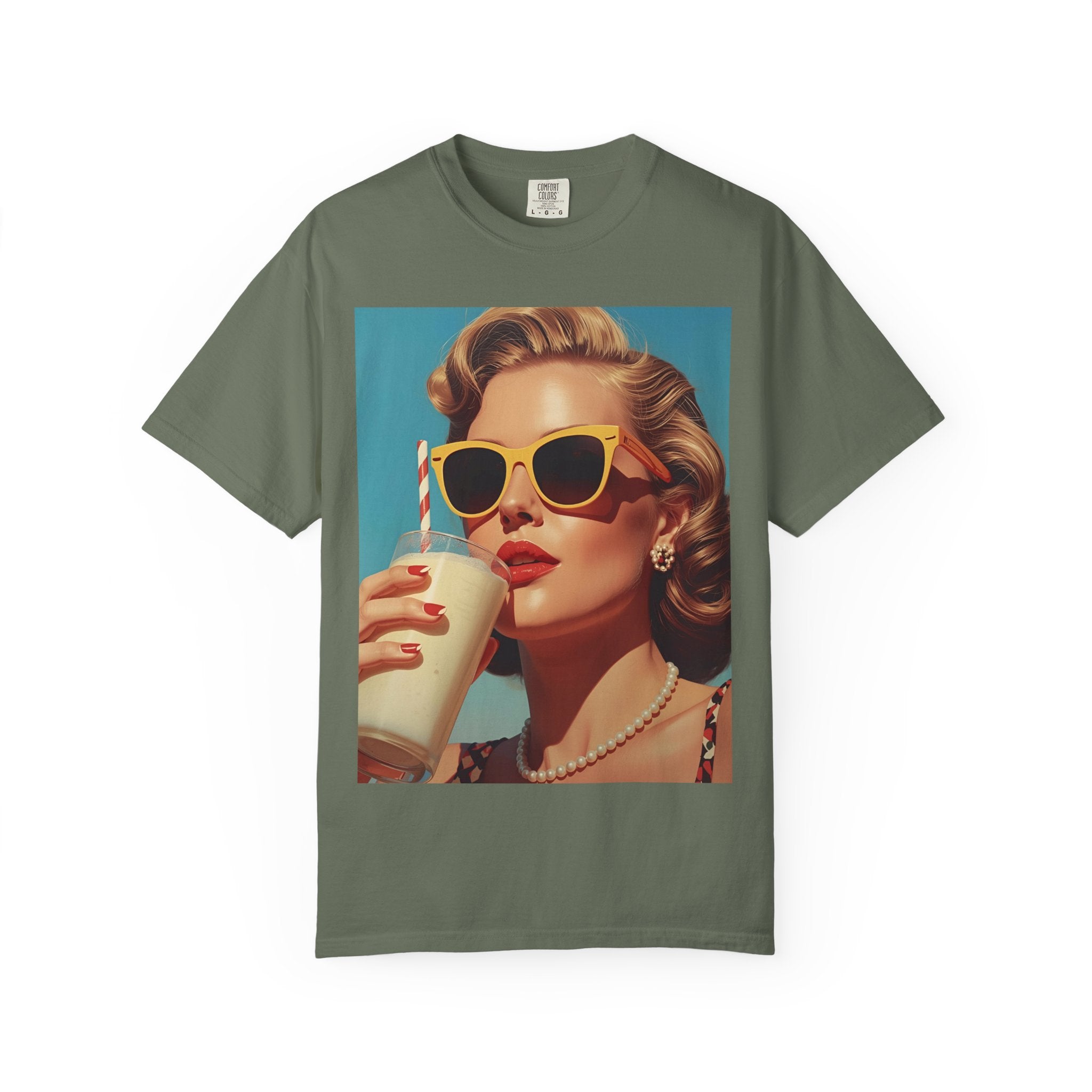 Retro Pop Art Summer Vibe T-shirt | Unisex Garment-Dyed Tee, Vintage Style Shirt, Trendy Summer Wear, Perfect Gift for Her, Casual Everyday Top