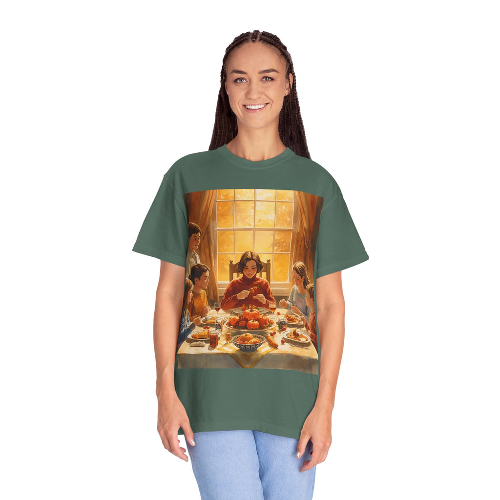 Thankful Family Dinner Unisex T-shirt, Family Gathering Shirt, Festive Apparel, Casual Wear, Fall Celebration Tee