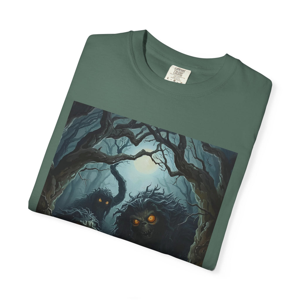Spooky Mystical Forest T-Shirt | Unisex Garment-Dyed Tee for Nature Lovers | Perfect for Halloween, Casual Wear, Gift Idea