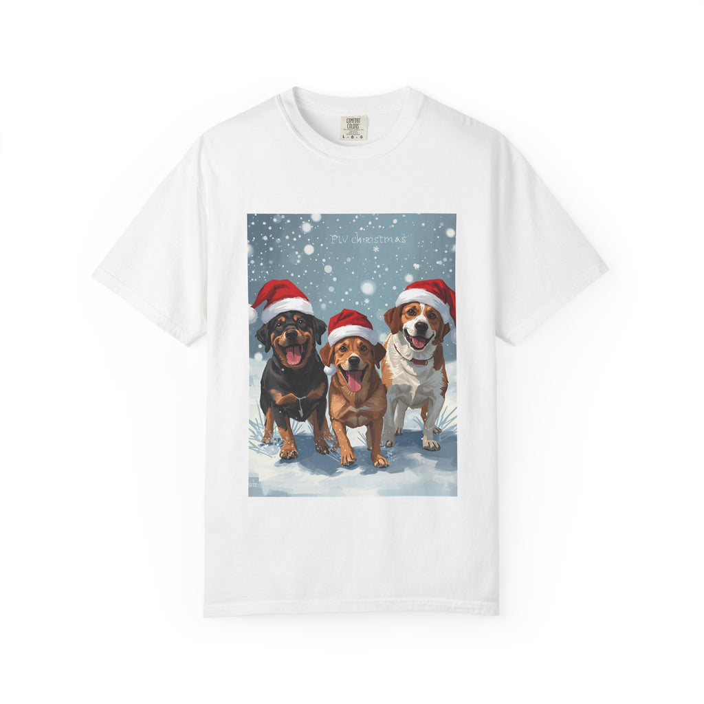 Cute Festive Dog Christmas T-Shirt, Unisex Holiday Tee, Cute Pet Lover Shirt, Christmas Apparel, Dog-Themed Gift, Winter Wear, Fun Family Outfit