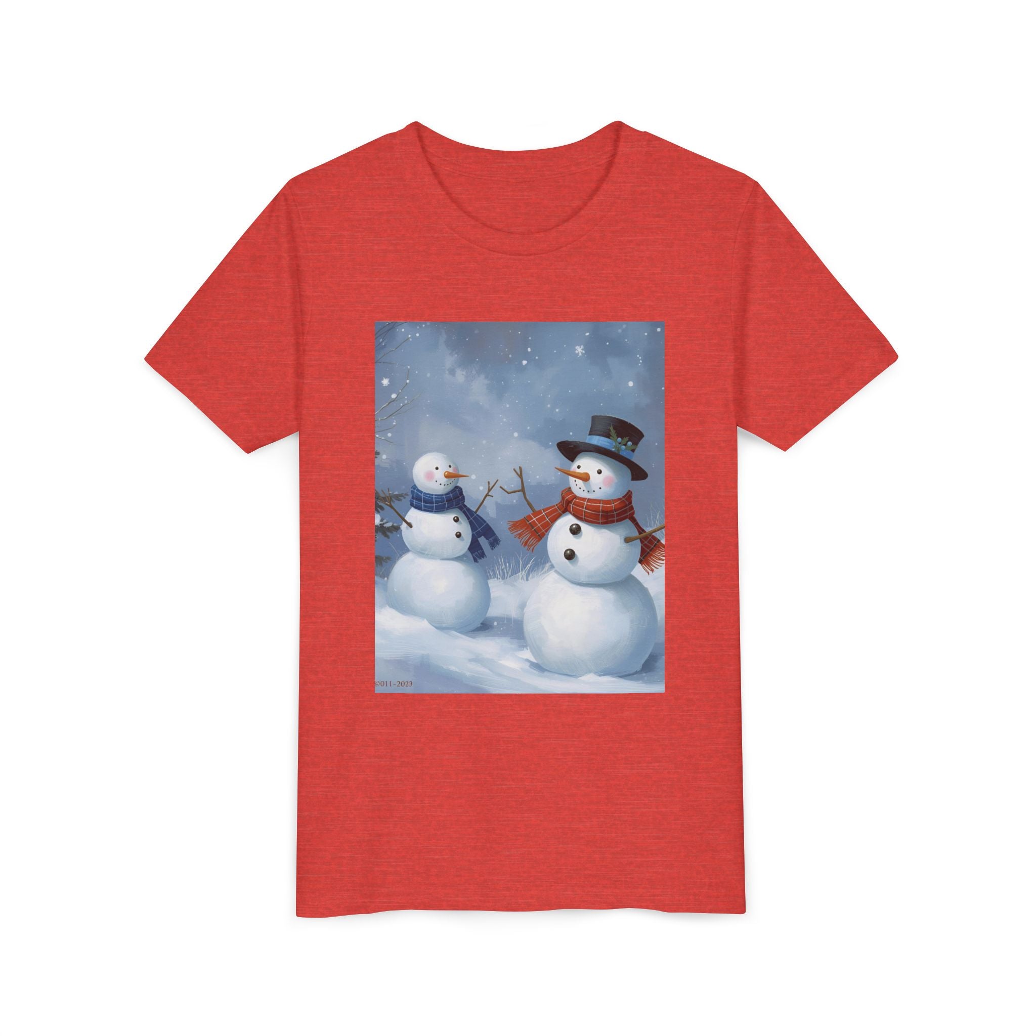 Christmas Snowman Family Youth Short Sleeve Tee