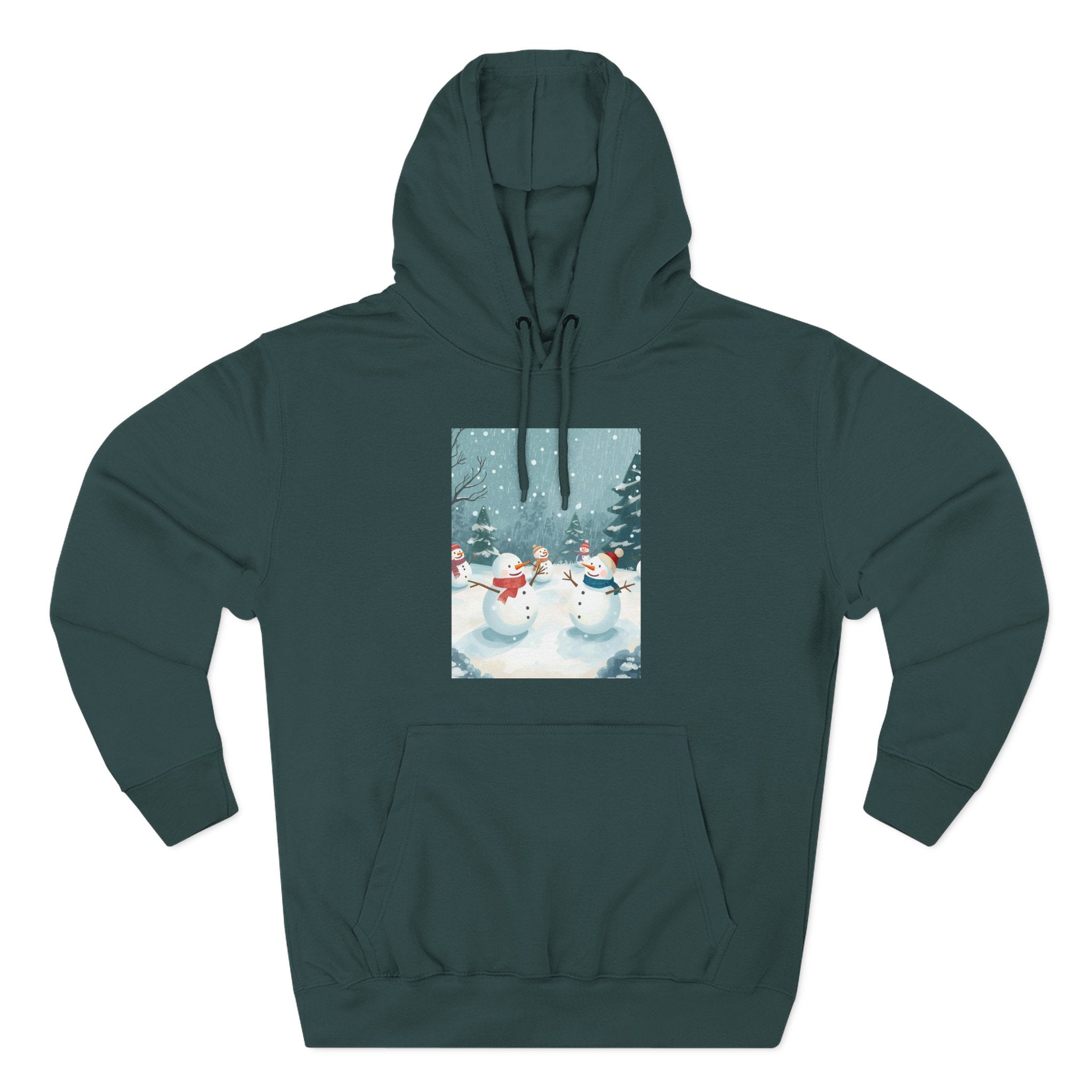 Cozy Snowman Hoodie, Winter Apparel, Holiday Gift, Christmas, Fleece Hoodie, Seasonal Style, Cold Weather Wear