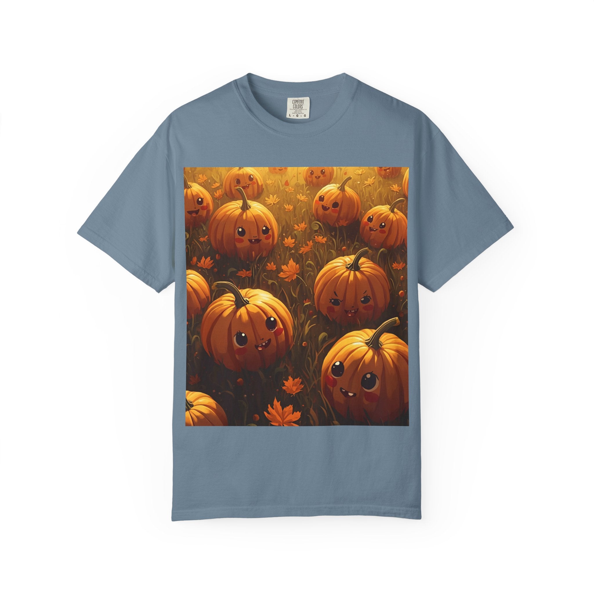 Cute Pumpkin Graphic T-Shirt, Fall Fashion, Halloween Tee, Autumn Wear, Unisex Garment-Dyed Shirt, Seasonal Gift