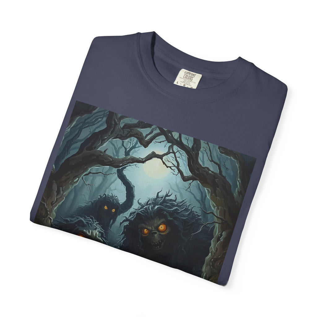 Spooky Mysterious Forest Graphic T-Shirt, Unisex Tee, Nature Lover Gift, Halloween Apparel, Unique Artwear