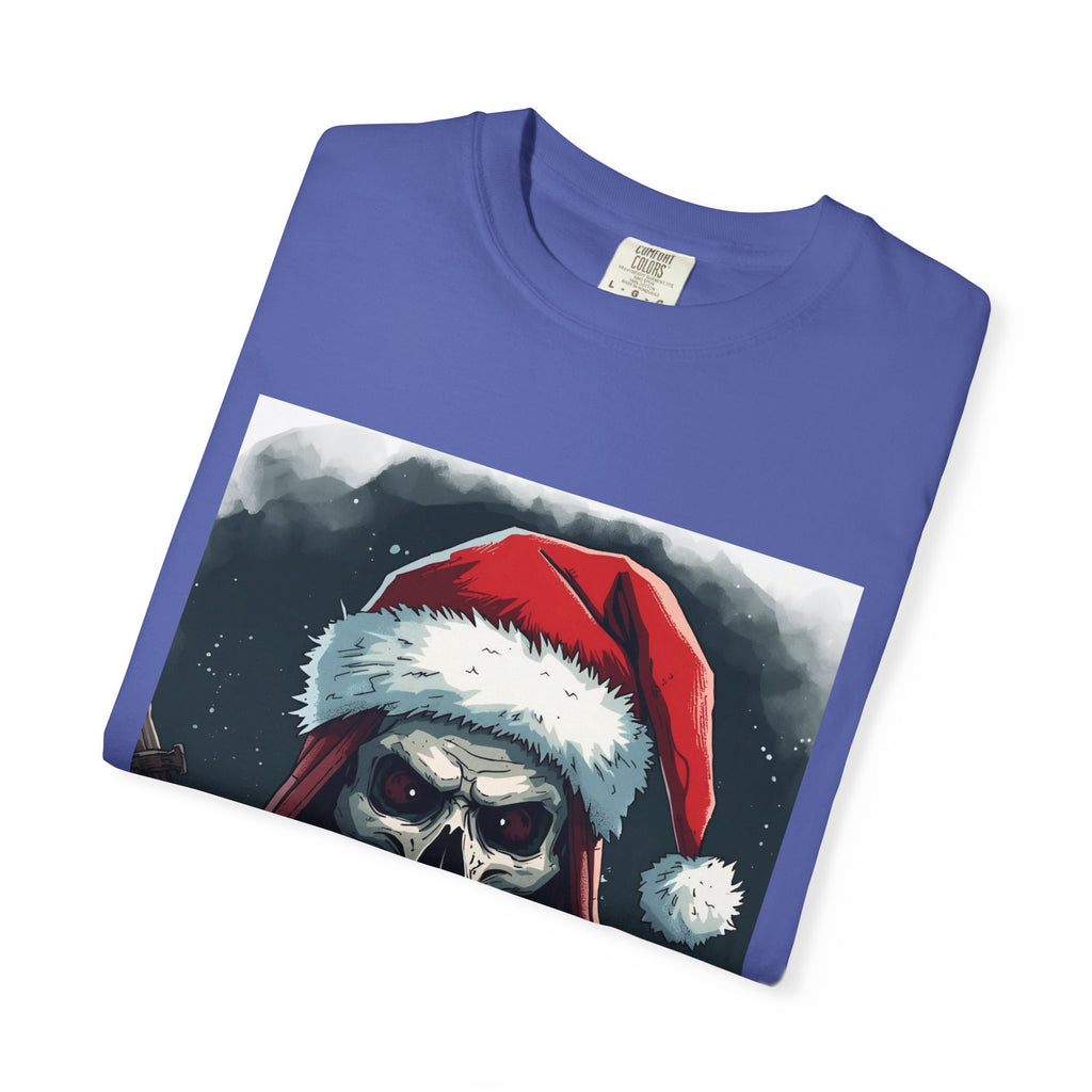 Spooky Santa Skull Graphic T-Shirt - Unisex Holiday Apparel, Christmas Gift, Casual Wear, Graphic Tee, Halloween Shirt