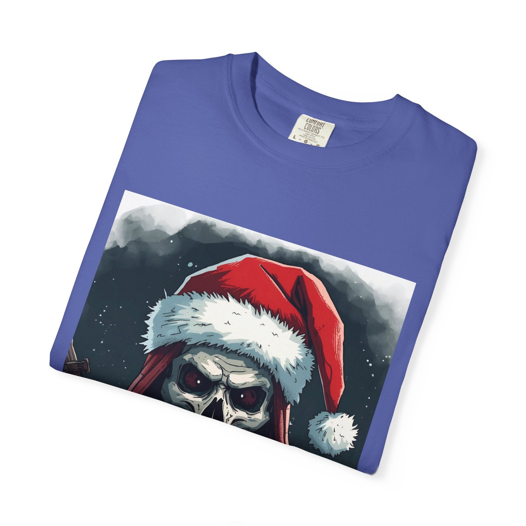 Spooky Santa Skull Graphic T-Shirt - Unisex Holiday Apparel, Christmas Gift, Casual Wear, Graphic Tee, Halloween Shirt