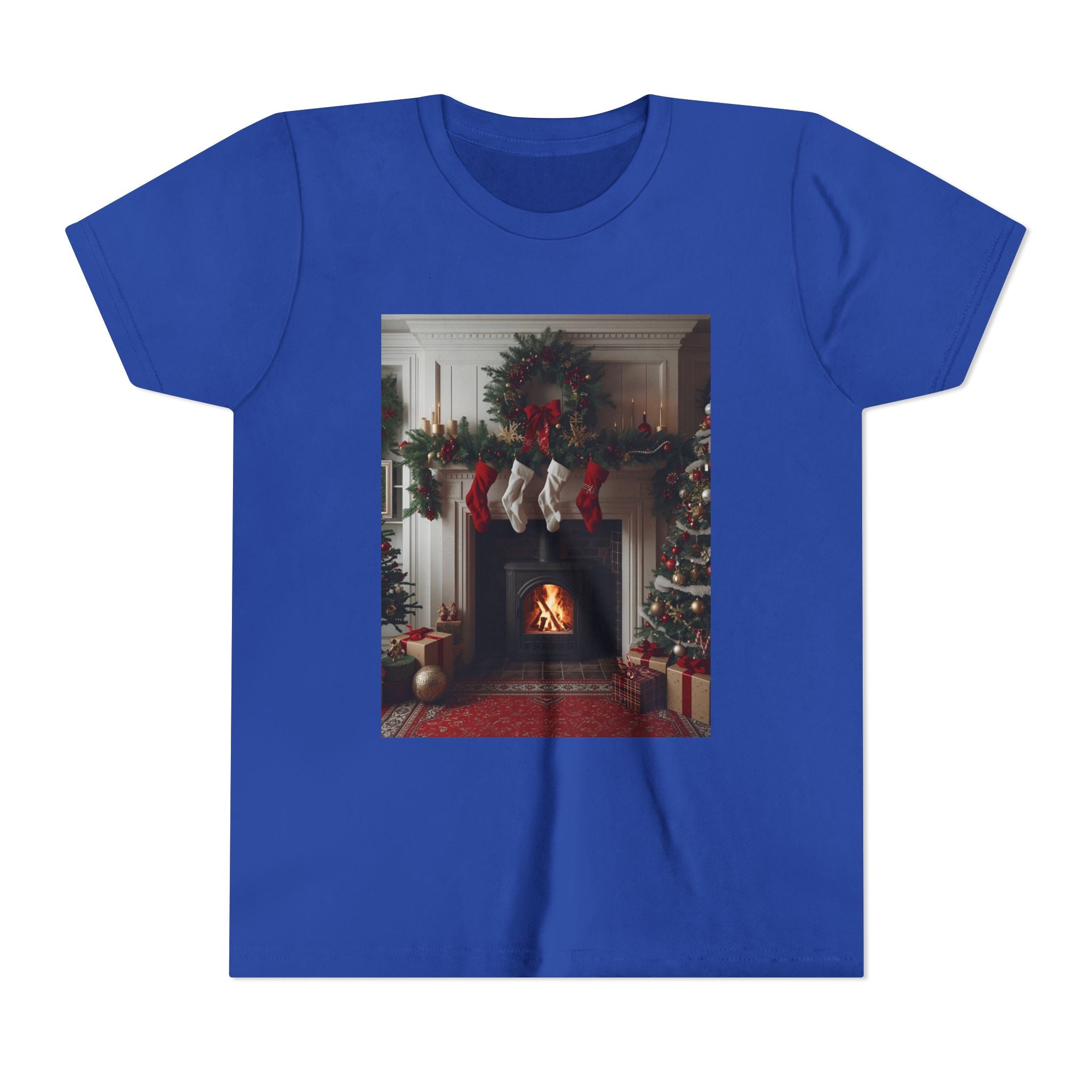 Cozy Christmas Youth Tee, Holiday Gift for Kids, Festive Short Sleeve Shirt, Winter Wear, Family Photos, Christmas Apparel