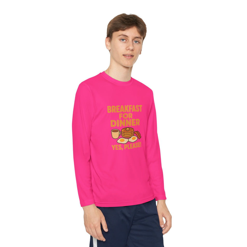 Breakfast For Dinner Youth Long Sleeve Competitor Tee