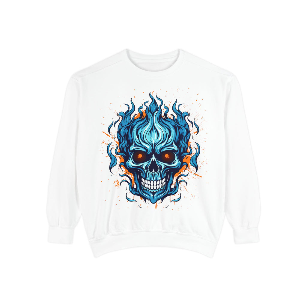 Blue Skull Unisex Garment-Dyed Sweatshirt