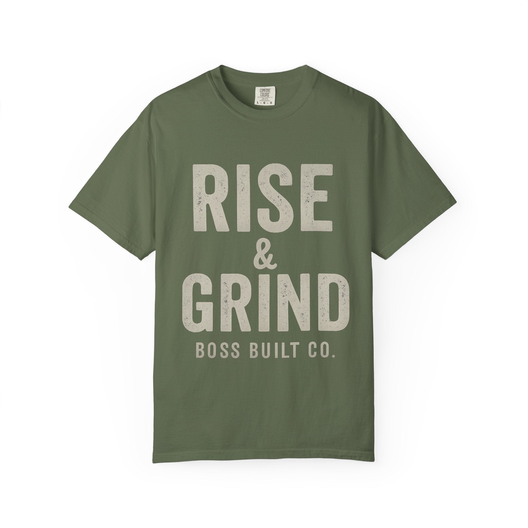Boss Built Co Rise & Grind T-Shirt — Motivational Graphic Tee for Hustle Mindset