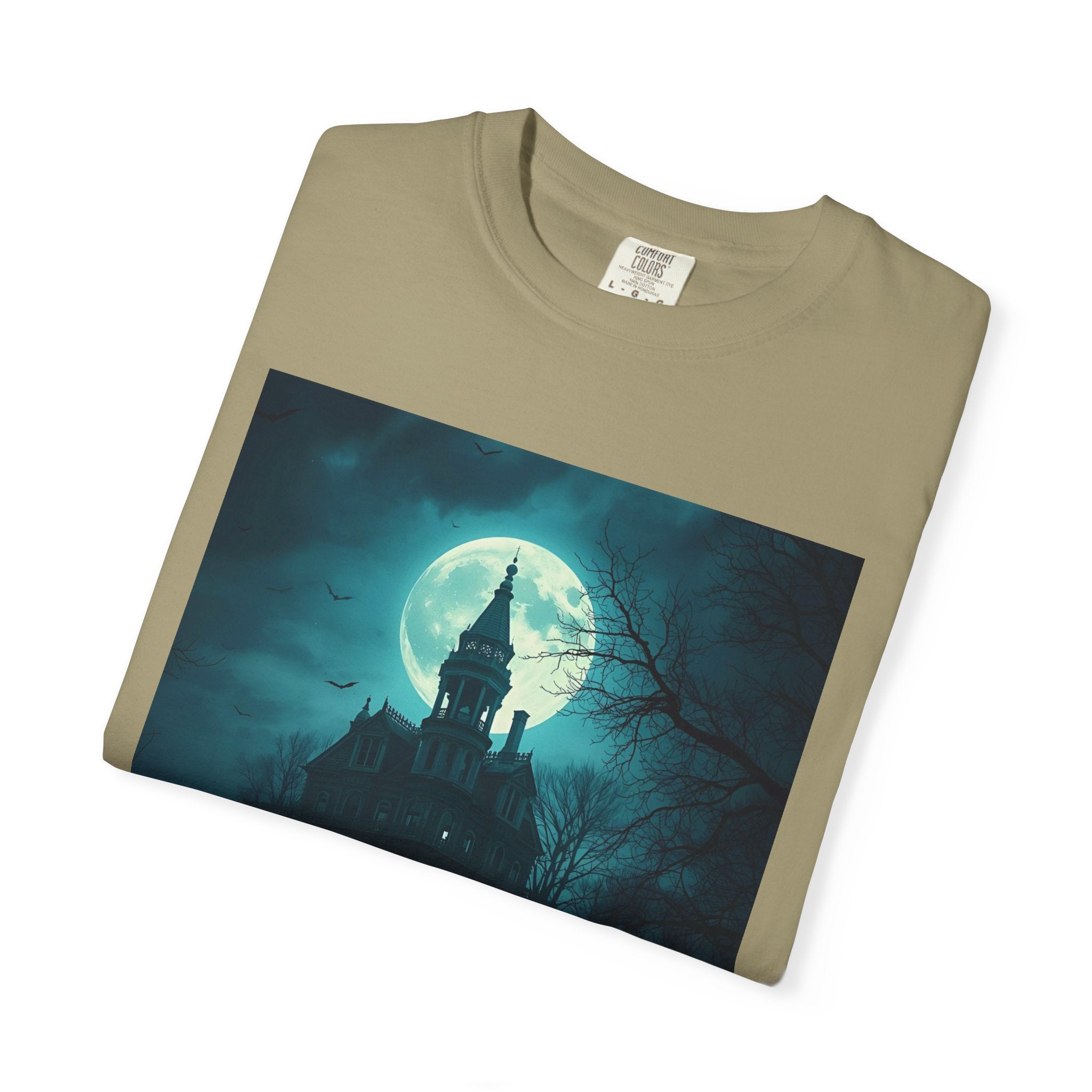 Haunted Moonlit Castle Unisex T-shirt, Gothic Tee, Halloween Apparel, Vintage Style Shirt, Alternative Fashion, Spooky Gift