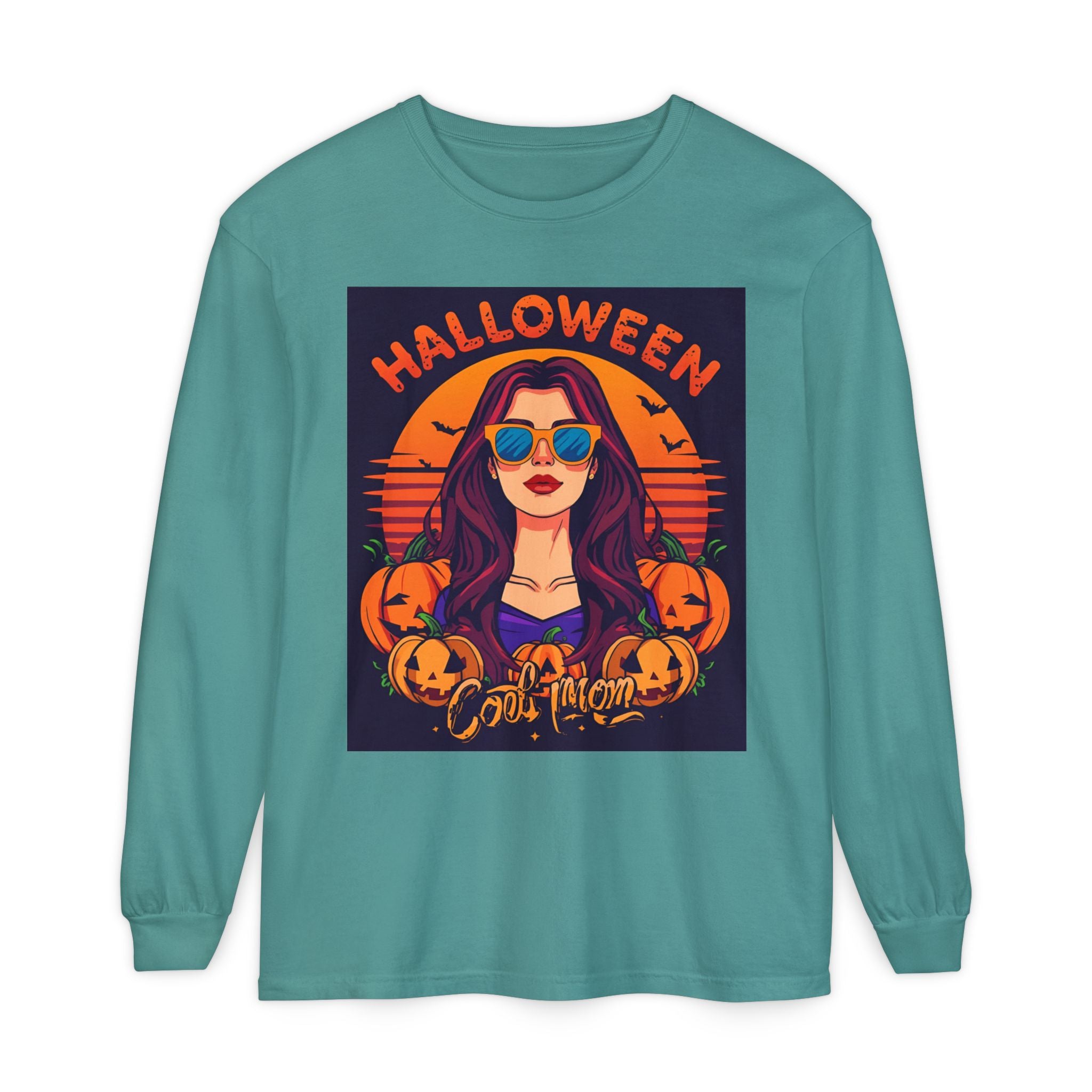 Halloween Themed Unisex Garment-dyed Long Sleeve T-Shirt
