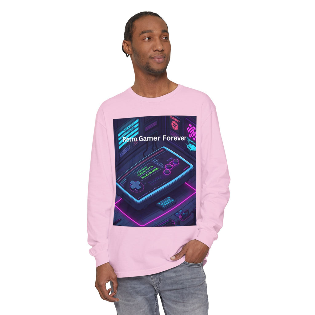 Retro Game Controller Unisex Garment-dyed Long Sleeve T-Shirt